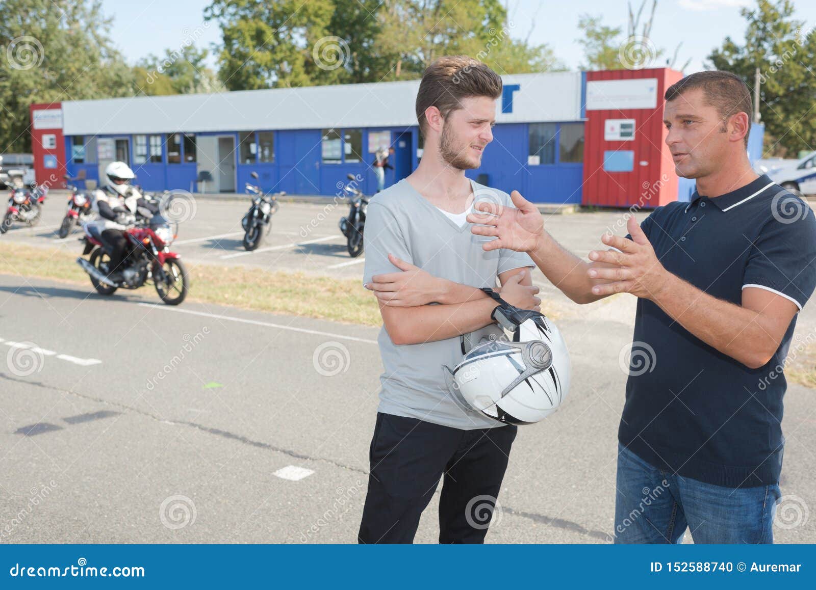 Lowpower Motorcycle for Drivers Training in Driving School Stock Photo