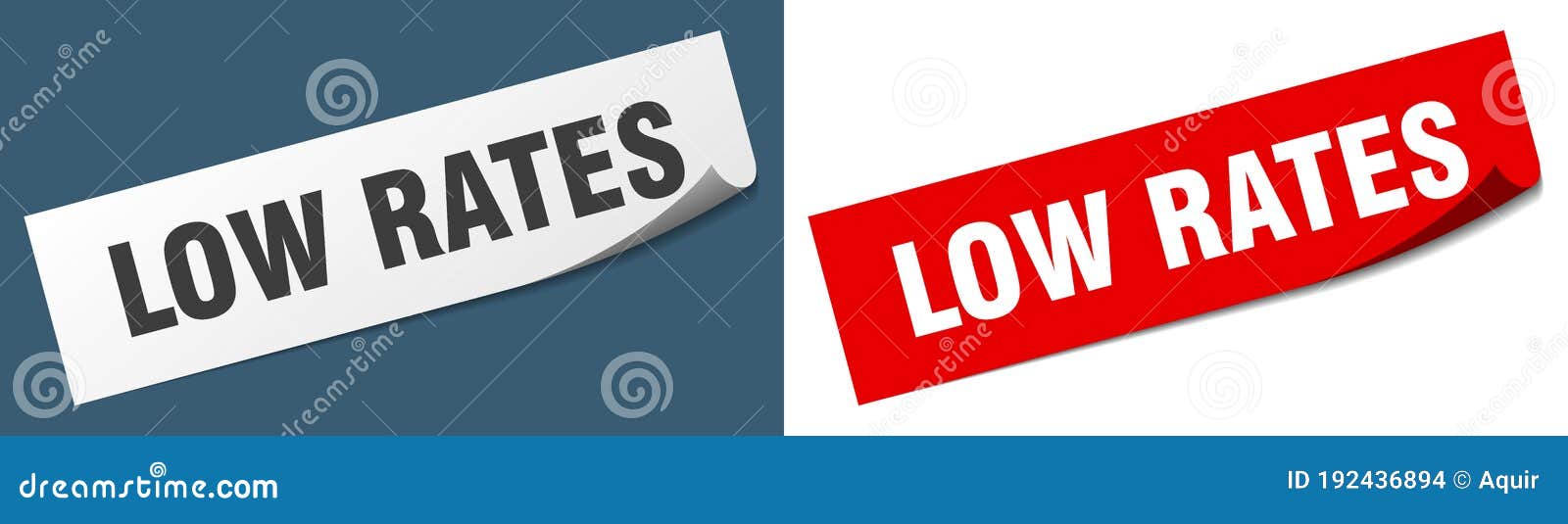 Low Rates Sticker. Low Rates Sign Set Stock Vector Illustration of