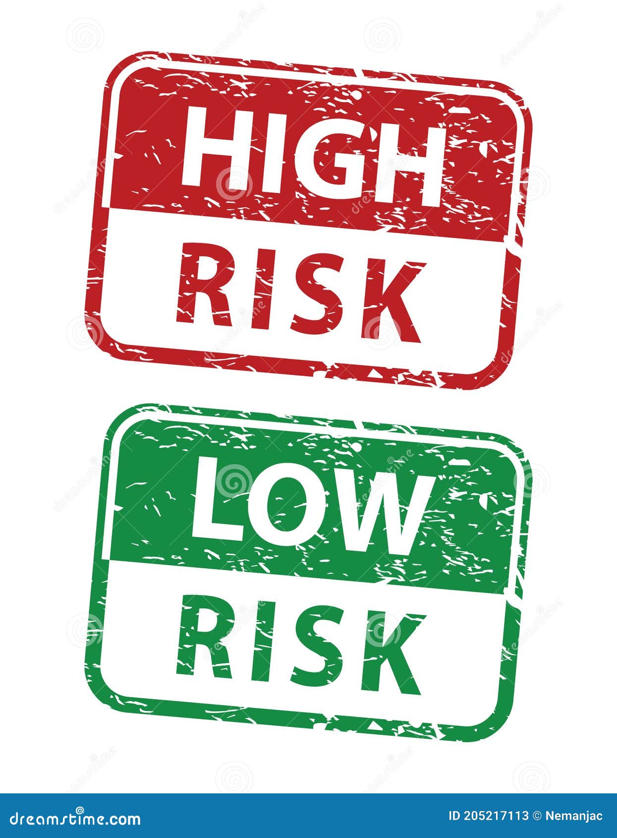 Low risk, high risk stock vector. Illustration of pass - 205217113