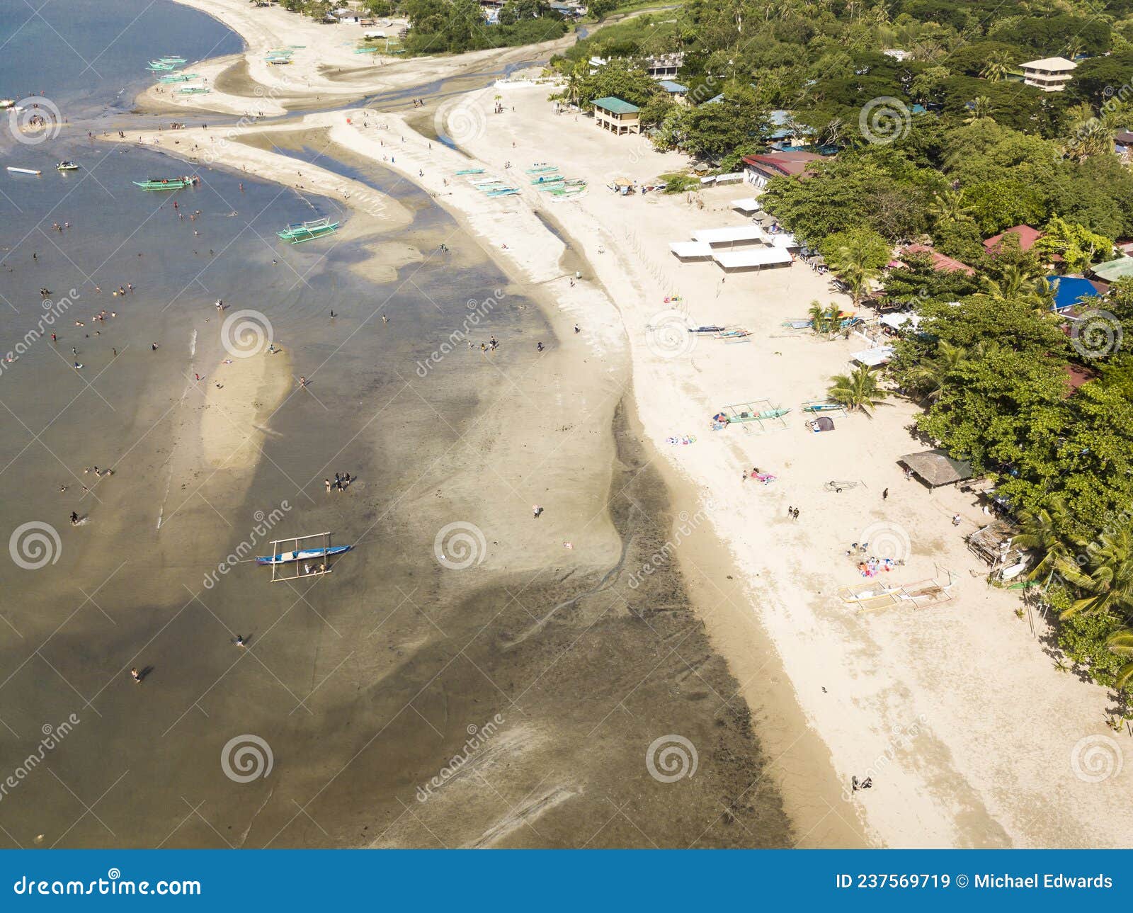 Low Tide in Laiya Beach, San Juan, Batangas, Philippines Stock Image