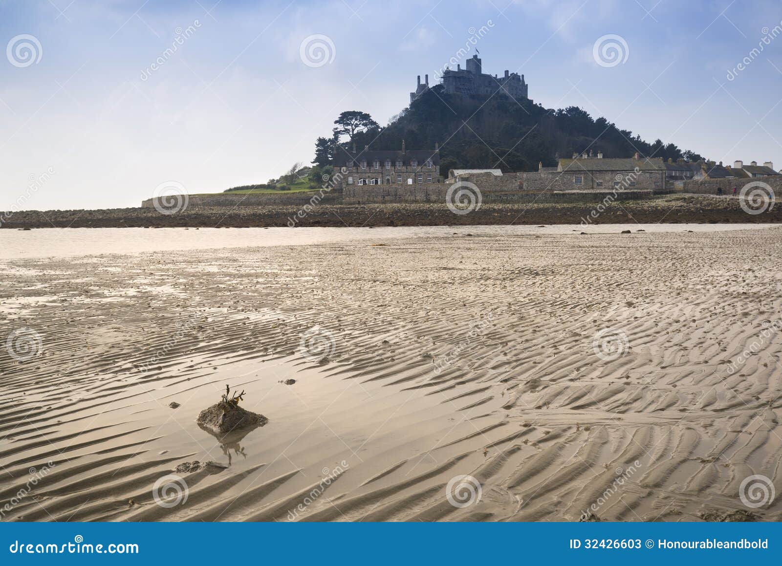 Low Tide Views of St Michael S Mount Marazion Stock Image Image of