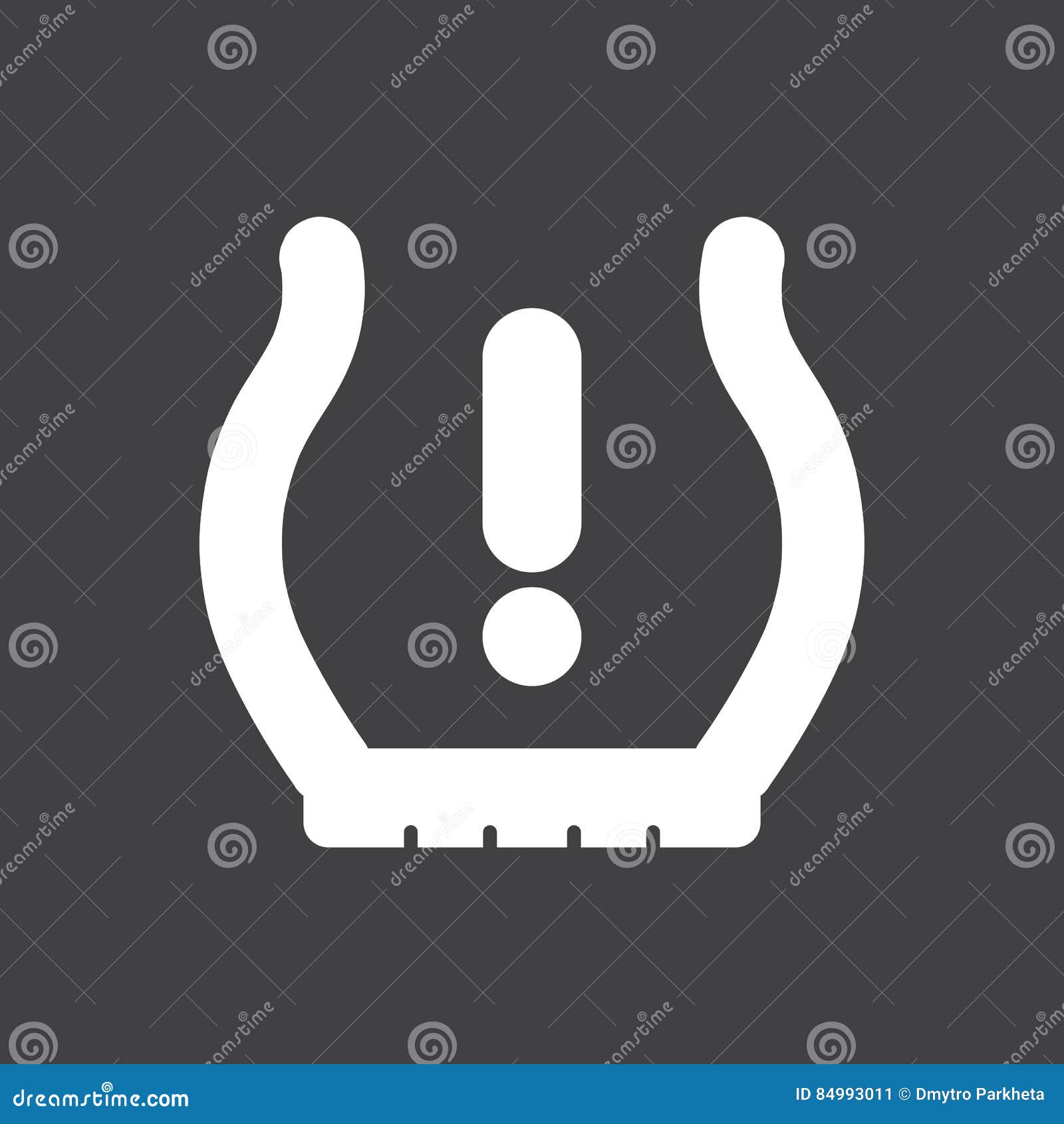 Low Tire Pressure Warning Indicator Stock Vector Illustration of