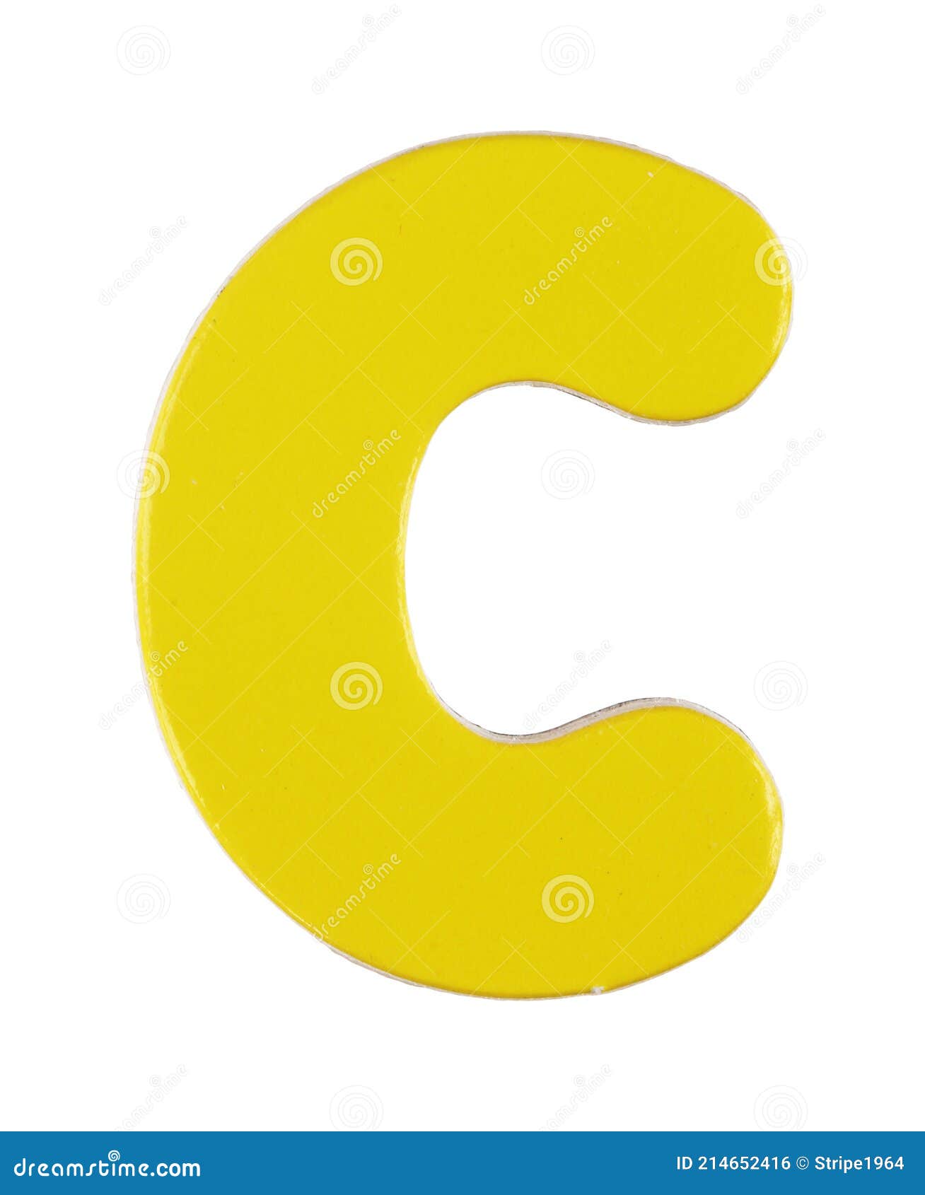 Lower Case C Letter on White with Clipping Path Stock Photo