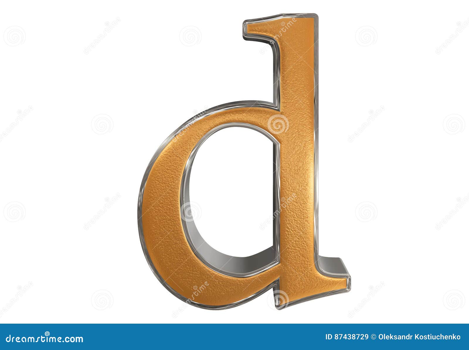 Lowercase Letter D, Isolated on White, with Clipping Path, 3D Il Stock ...