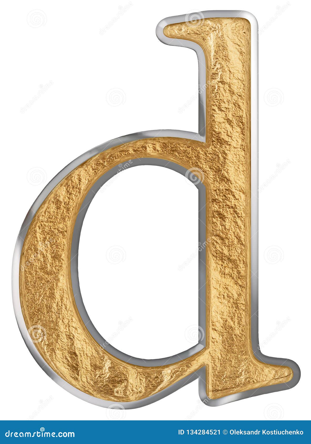 Lowercase Letter D, Isolated on White, 3D Render Stock Illustration ...