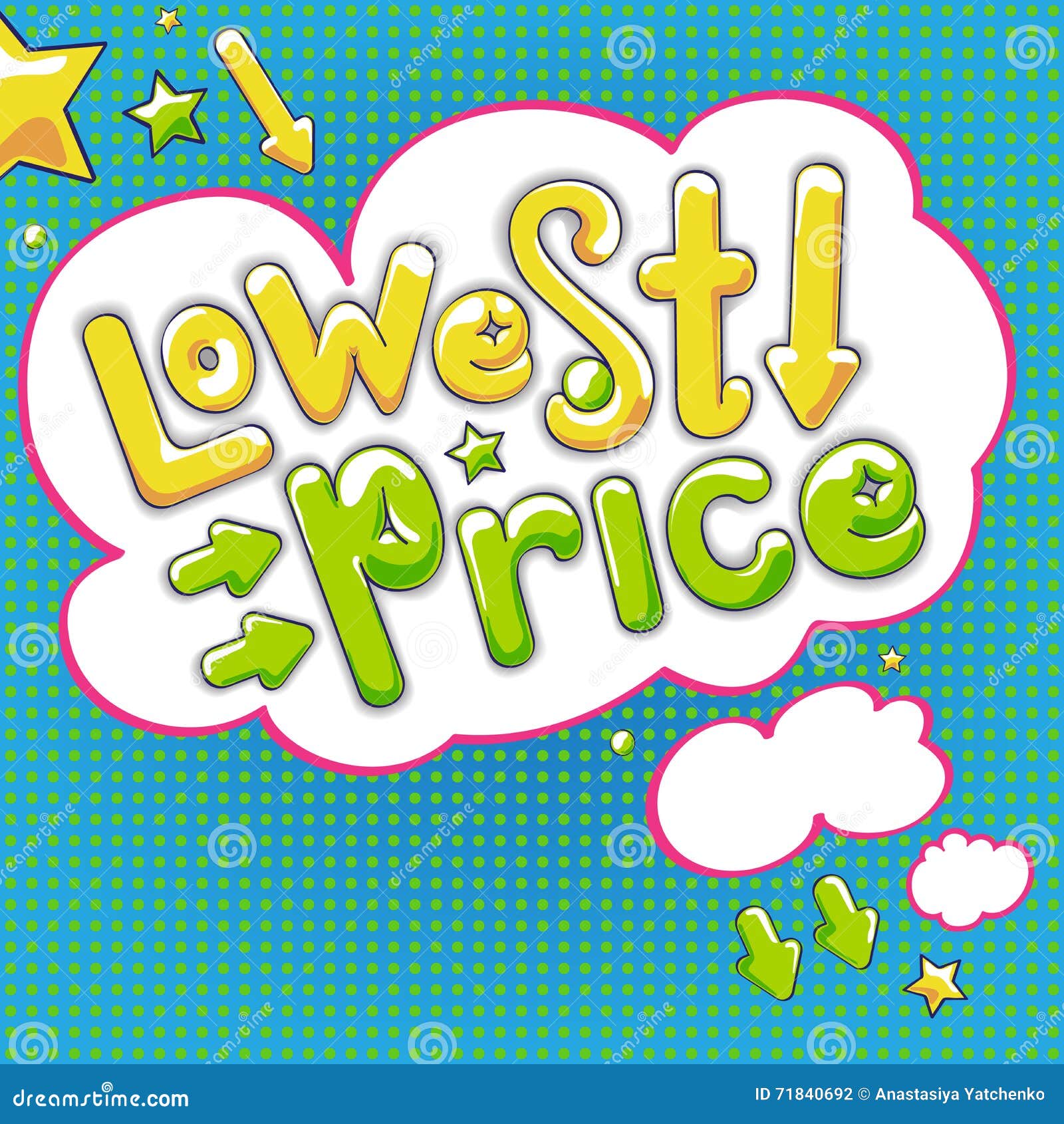 Lowest price lettering stock vector. Illustration of discount 71840692