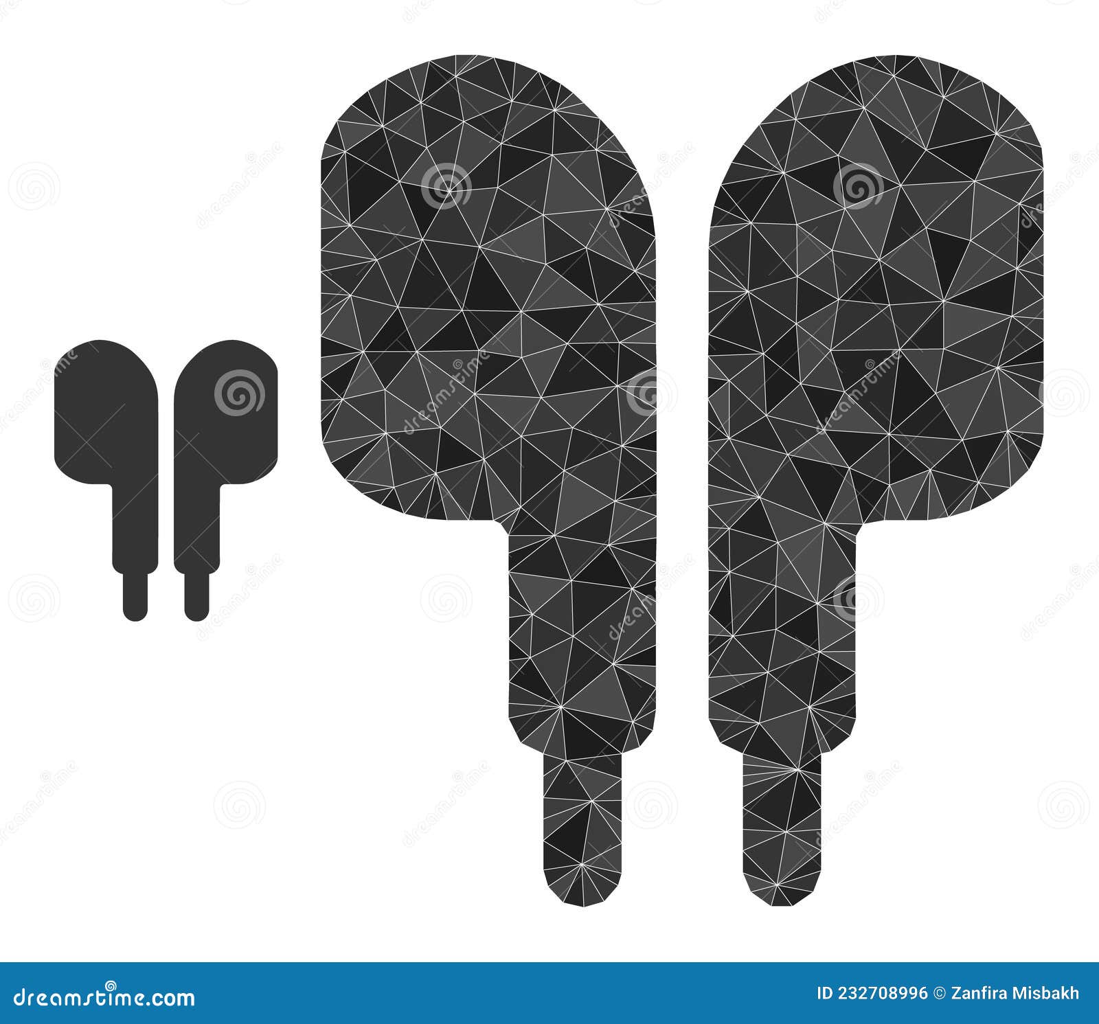 Vector Triangle Filled Compact Earphones Icon Stock Vector