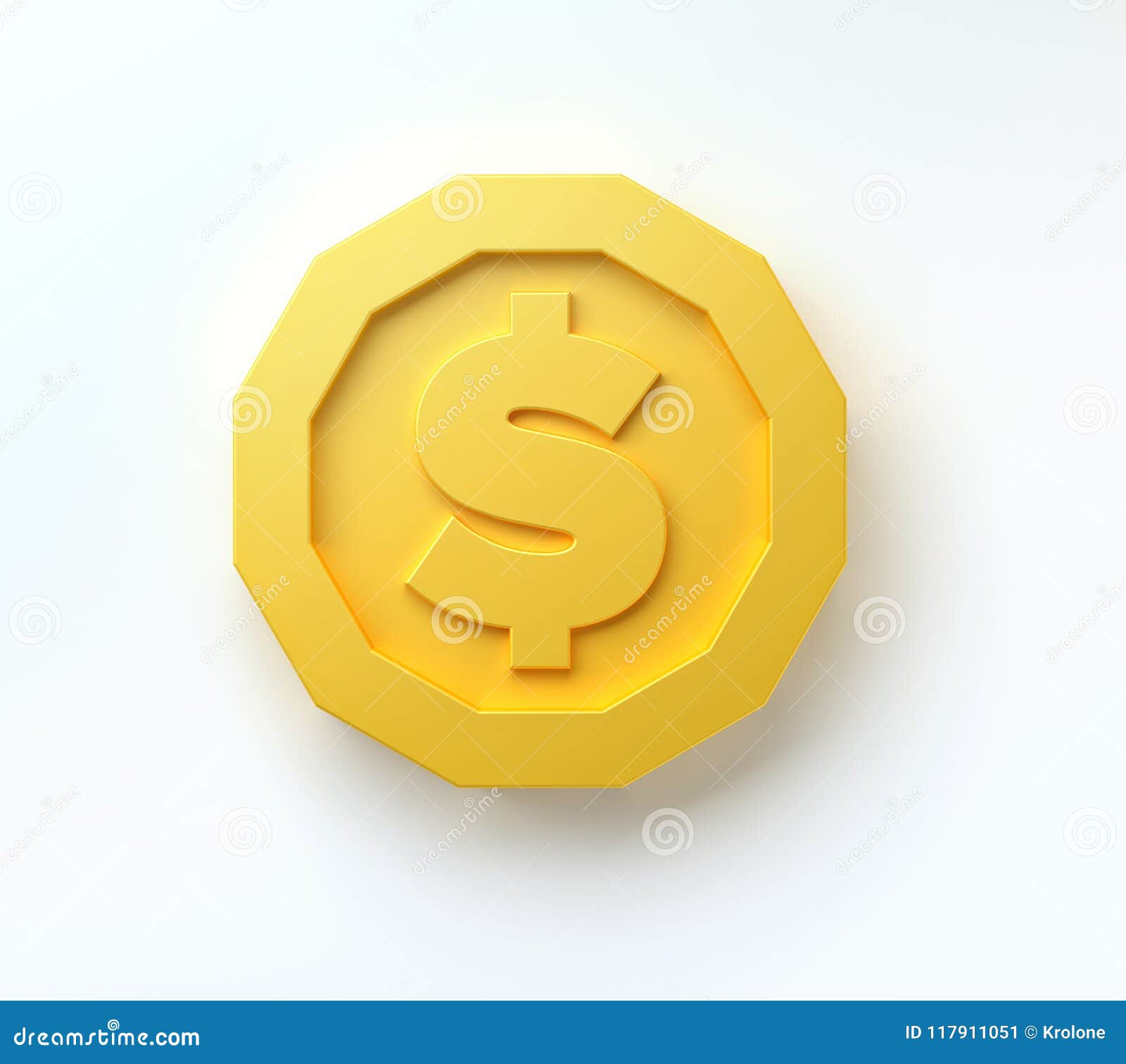 gold coins  on white background. 3d render