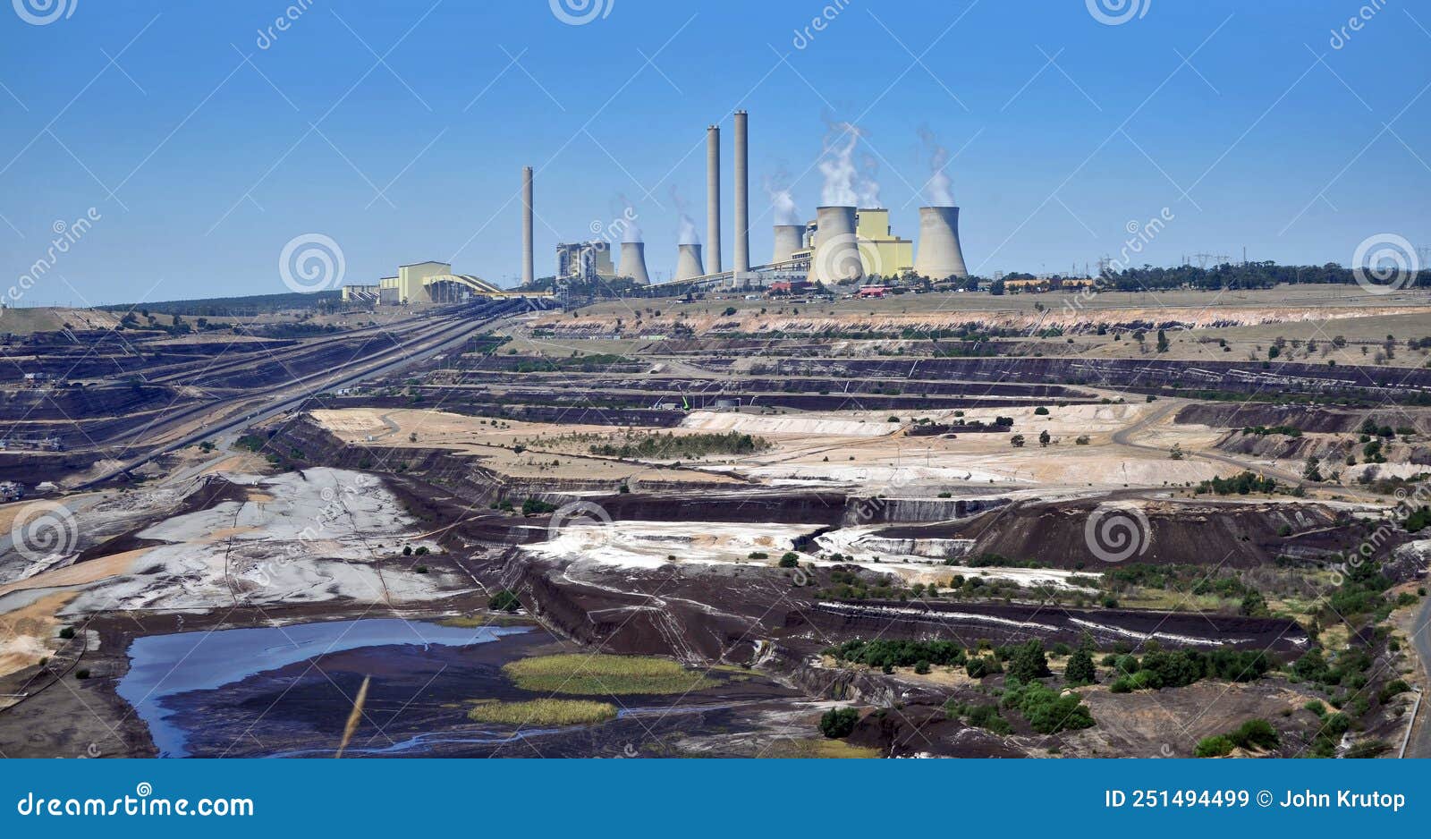 loy yang power station latrobe valley-aerial view across the opencut coal mine