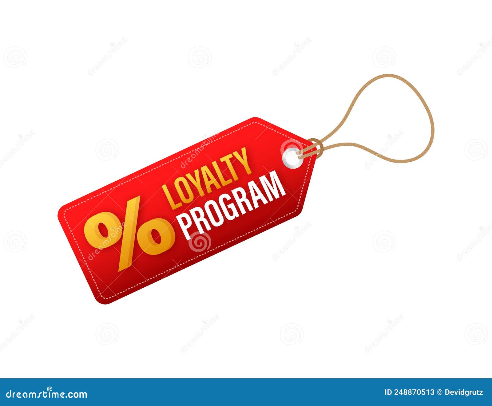 Loyalty Program in Flat Style. Discount Coupon. 3d Coupon Reward Stock