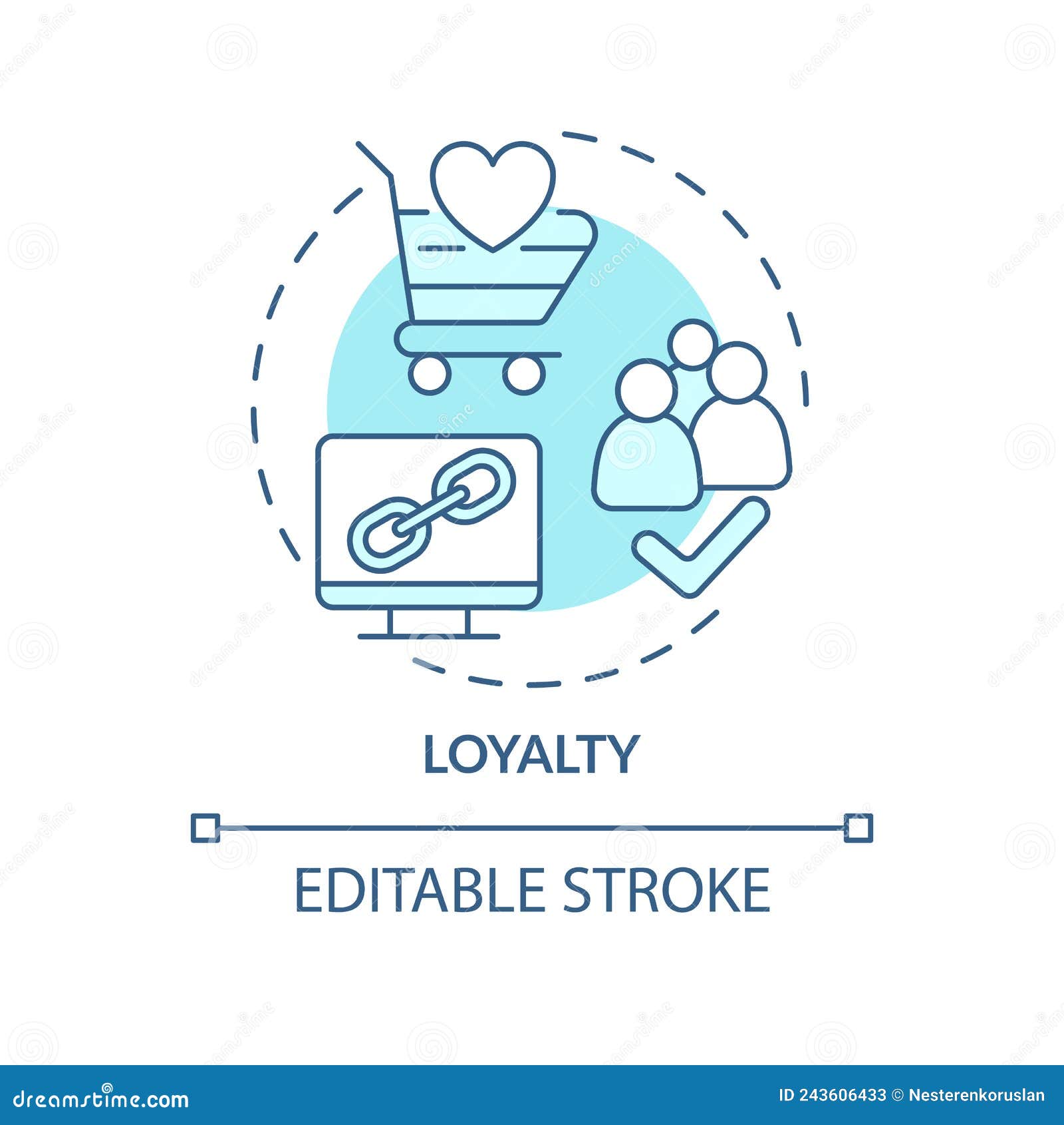 loyalty turquoise concept icon