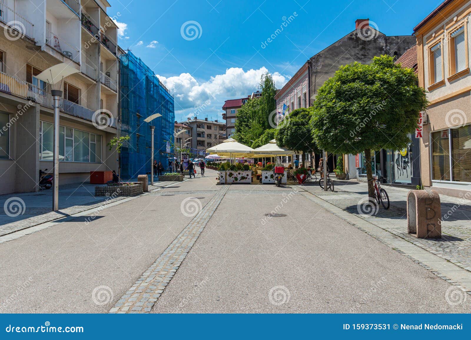 Main Promenade in Loznica on Jovan Cvijic Street. the Place with the ...