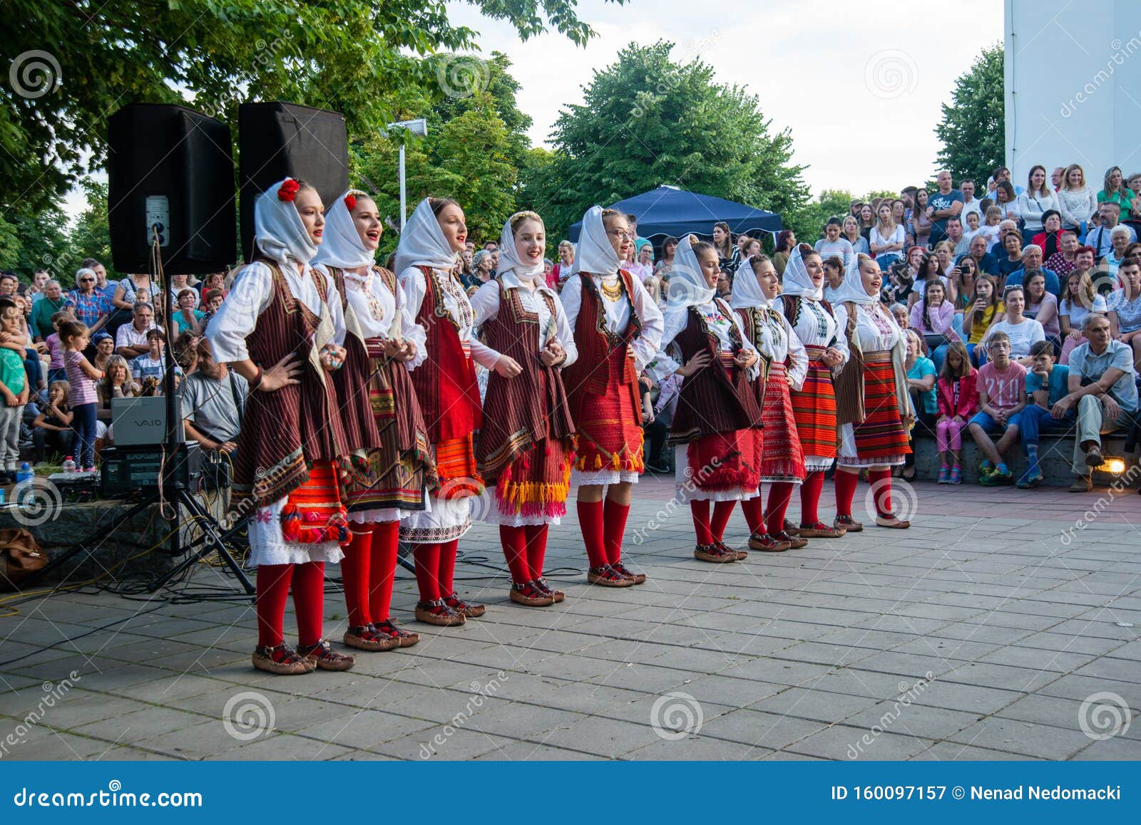 Serbian National Folklore Dancing Kolo. Editorial Photography - Image