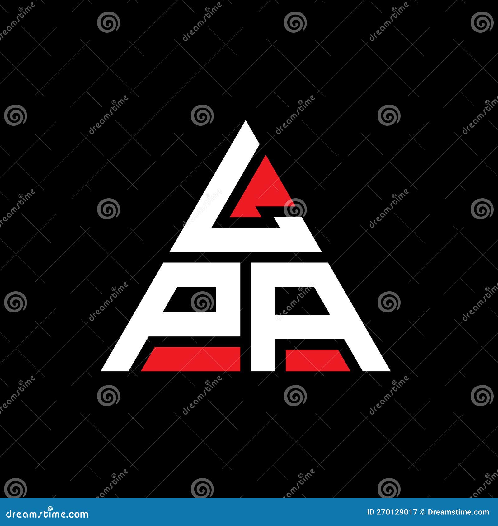 lpa triangle letter logo  with triangle . lpa triangle logo  monogram. lpa triangle  logo template with red