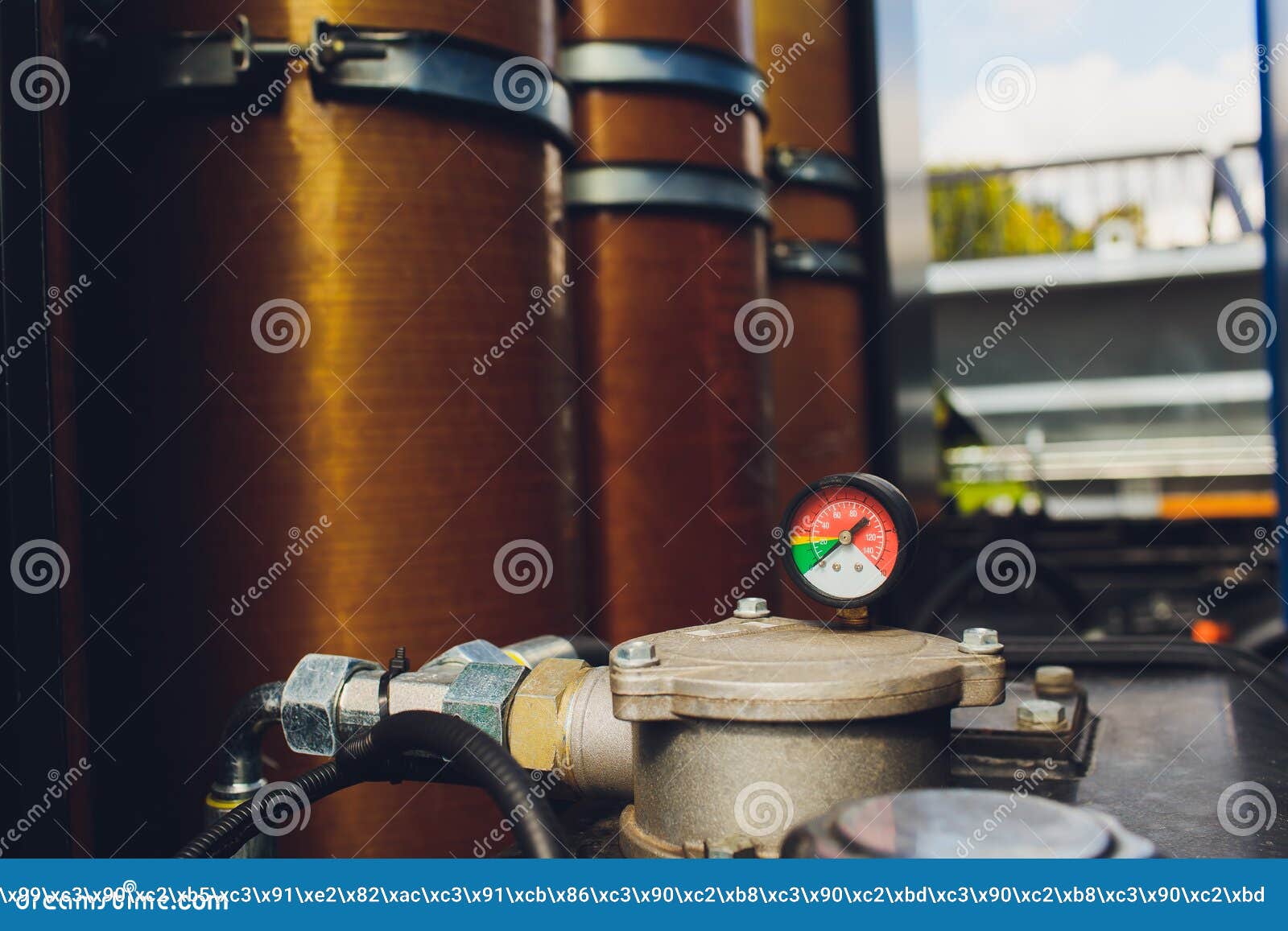 LPG , NGV Gas Tanks are Installed in a Car for the 2 Fuel System. Stock