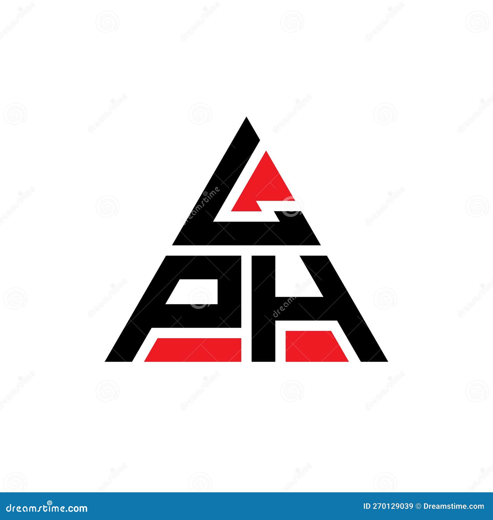 lph triangle letter logo  with triangle . lph triangle logo  monogram. lph triangle  logo template with red