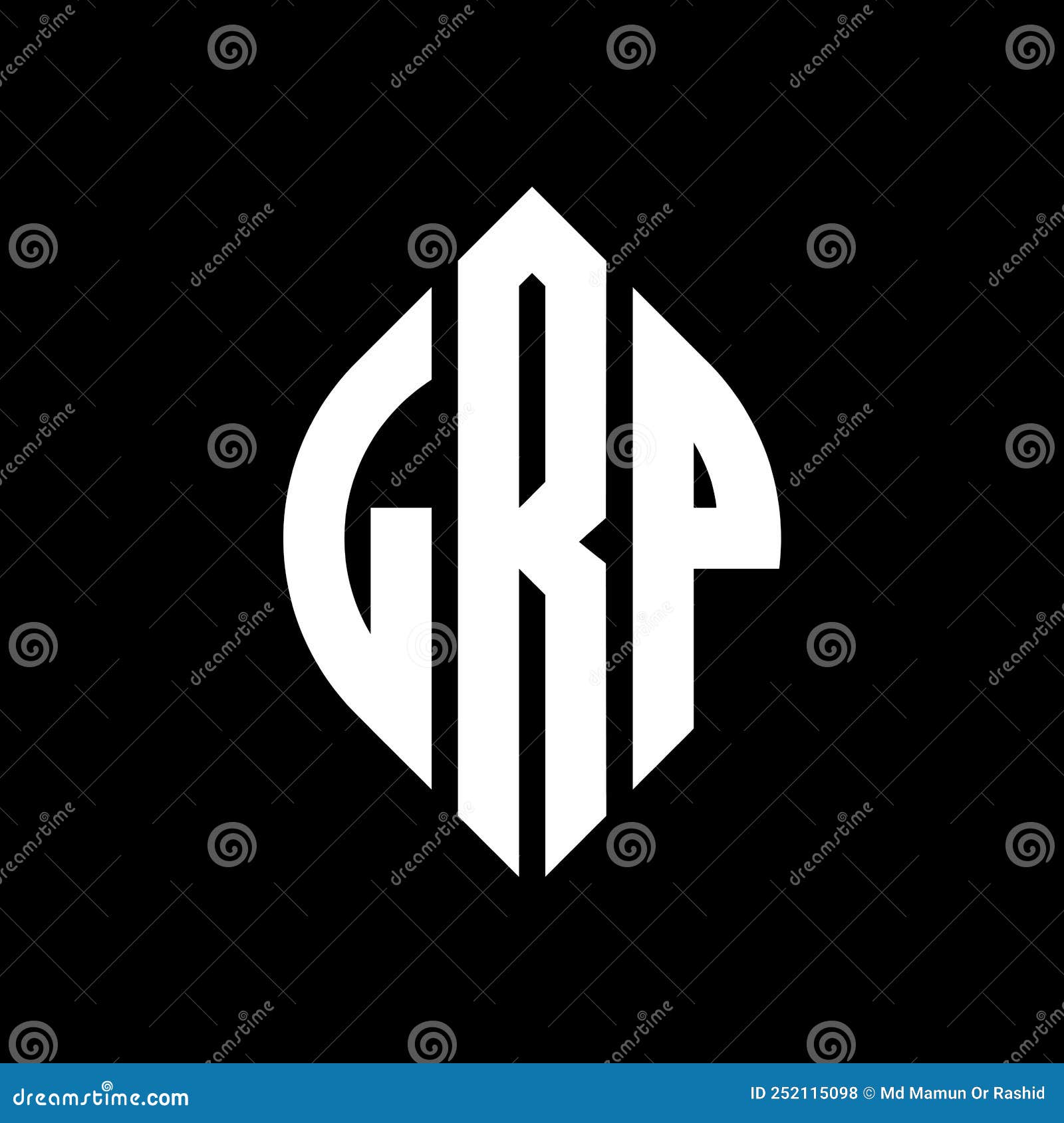 lrp circle letter logo  with circle and ellipse . lrp ellipse letters with typographic style. the three initials form a