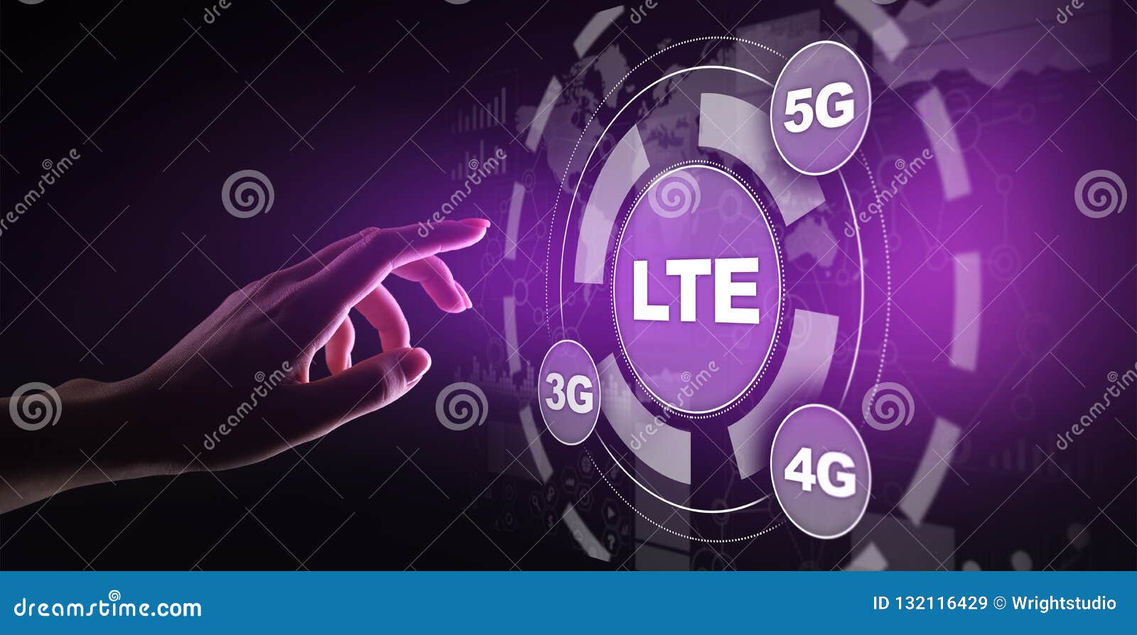 LTE Band, Mobile and Technology Concept on