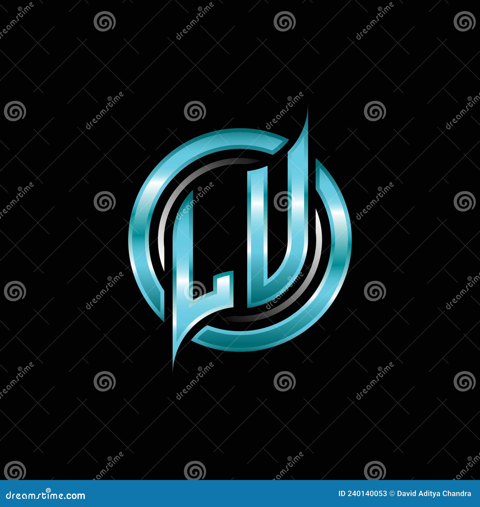 lu initial monogram logo circle rounded