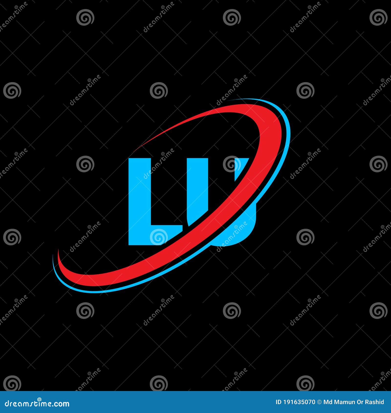 LU L U Letter Logo Design. Initial Letter LU Linked Circle Uppercase ...