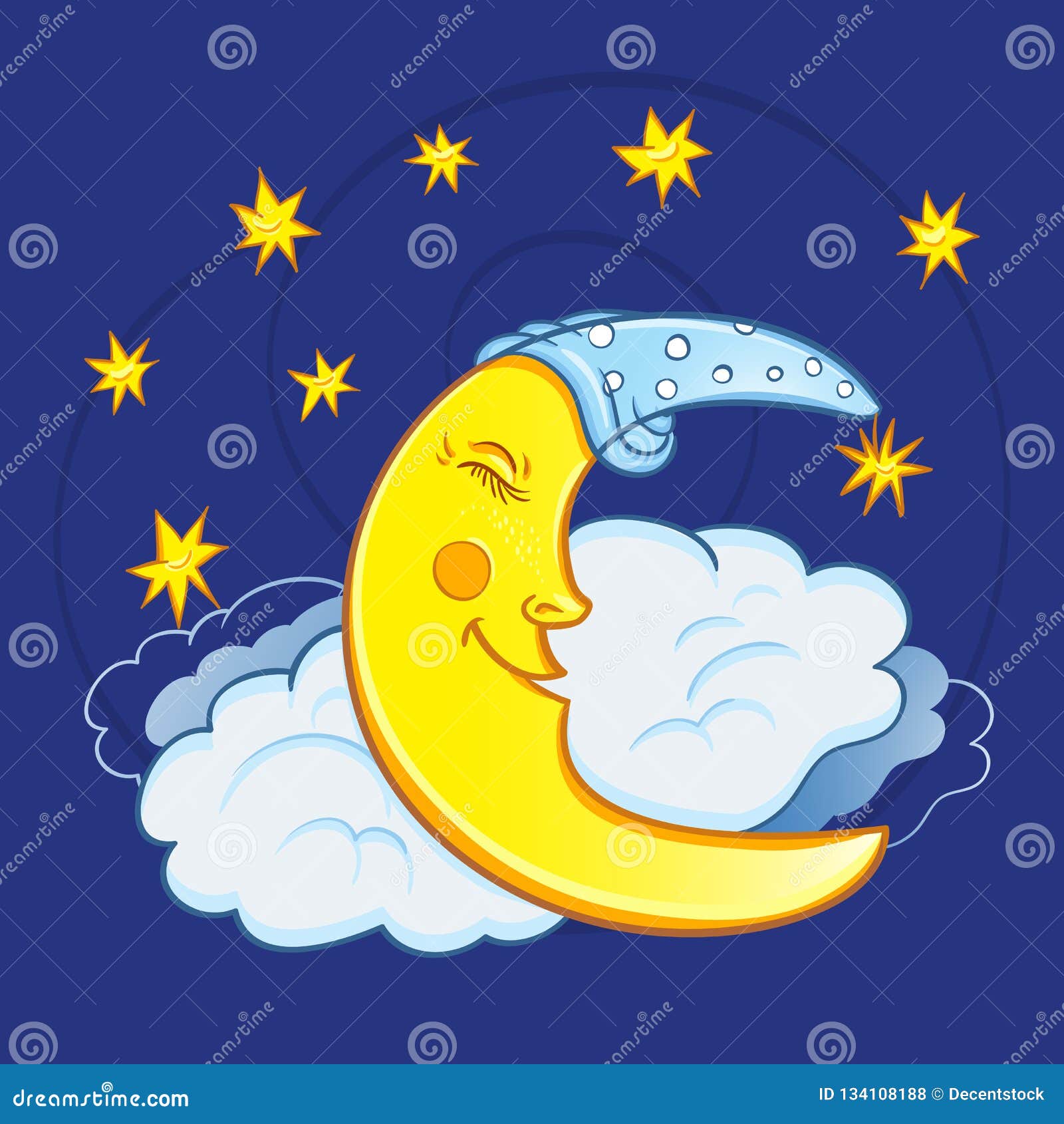 Nuvem Bonito Dos Desenhos Animados, Estrelas E Lua De Sorriso Ilustração  Tirada Mão Da Aguarela Desenho Pintado Água-cor Ilustração Stock -  Ilustração de cumprimento, isolado: 81506978