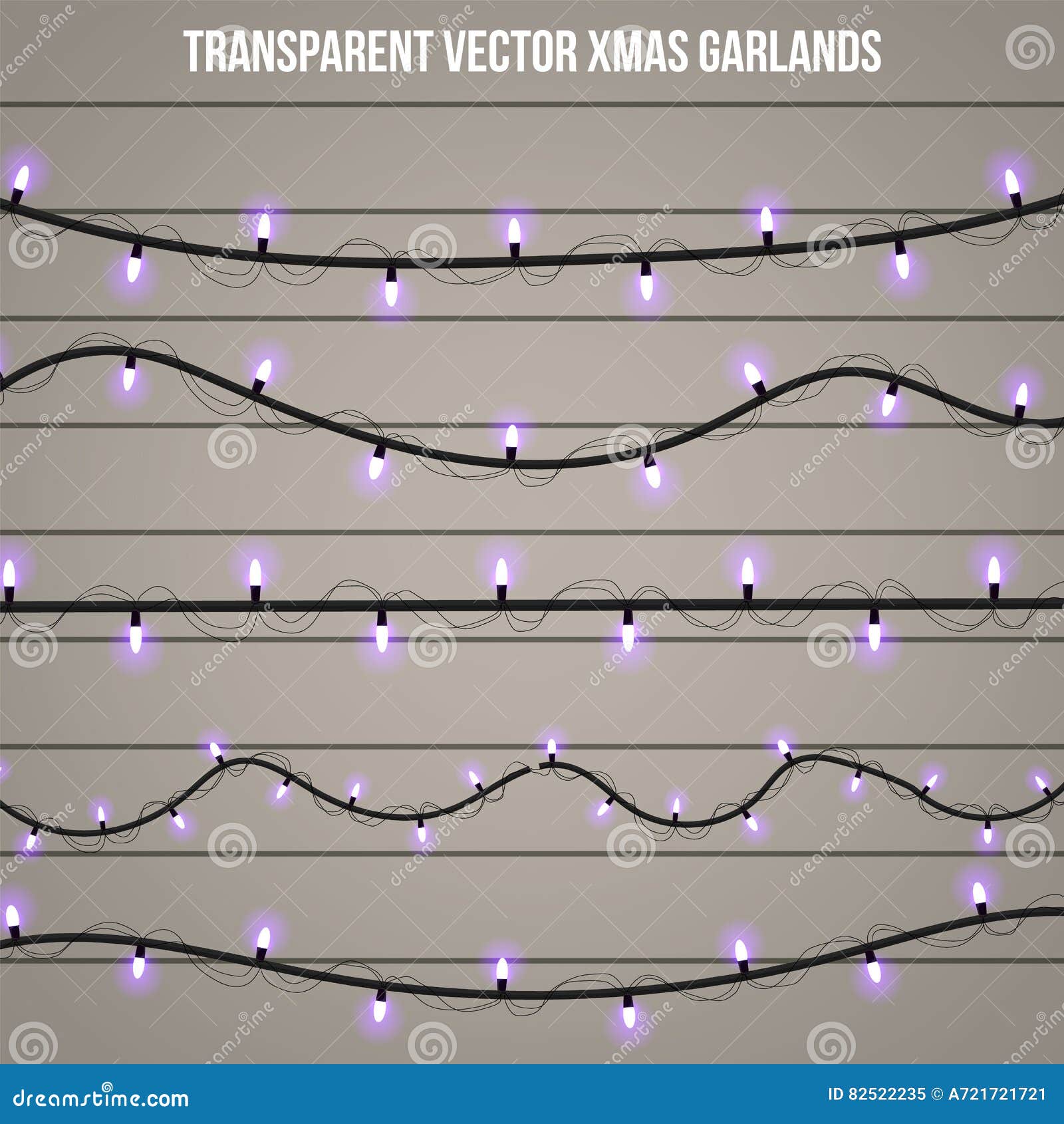 Luce creativa astratta della ghirlanda di natale isolata su fondo mascherina Vector l'arte di clipart dell'illustrazione per la decorazione di festa di natale Elemento di progettazione di idea di concetto Lampadina luminosa realistica Lampada di incandescenza