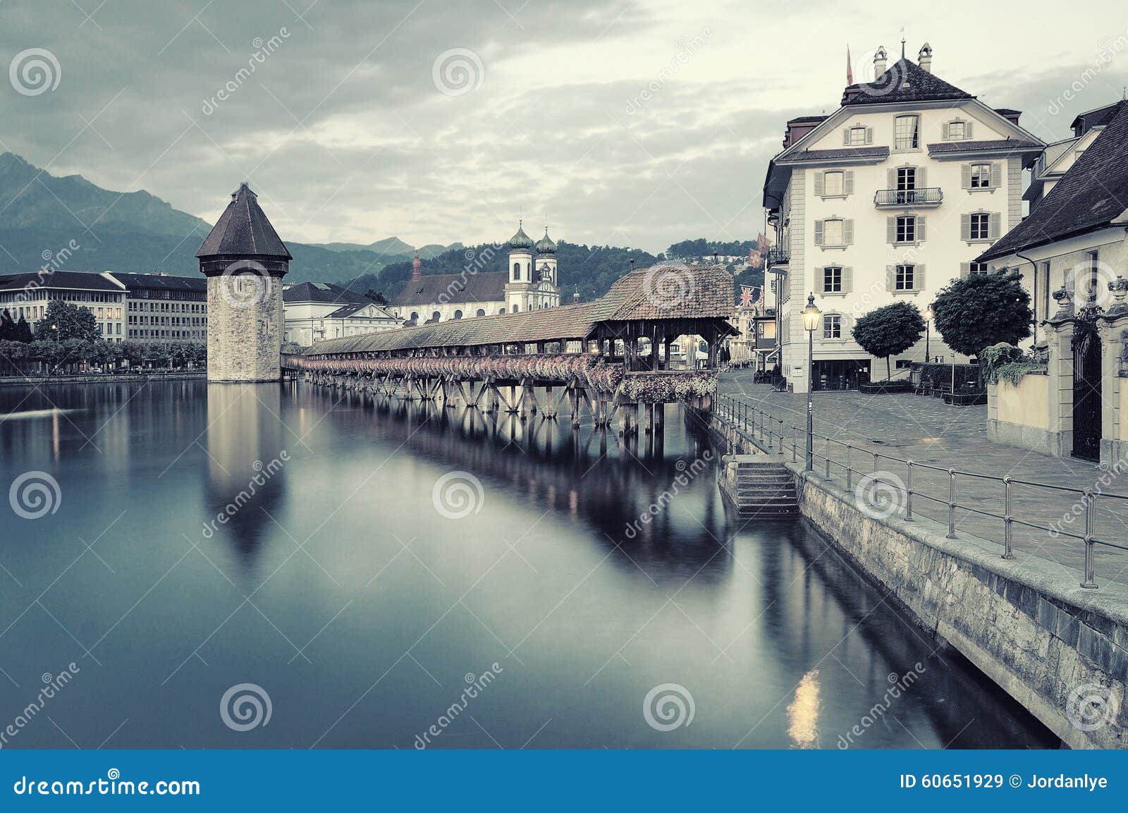 Lucerne, Switzerland stock image. Image of flower, house 60651929