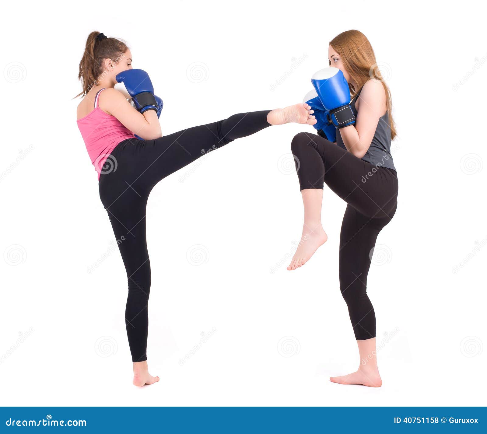 Lucha De Las Muchachas De Kickboxing Foto de archivo Imagen 40751158