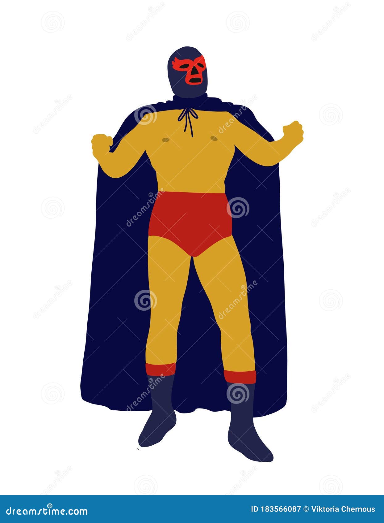 luchador mexican wrestler doodle icon,  