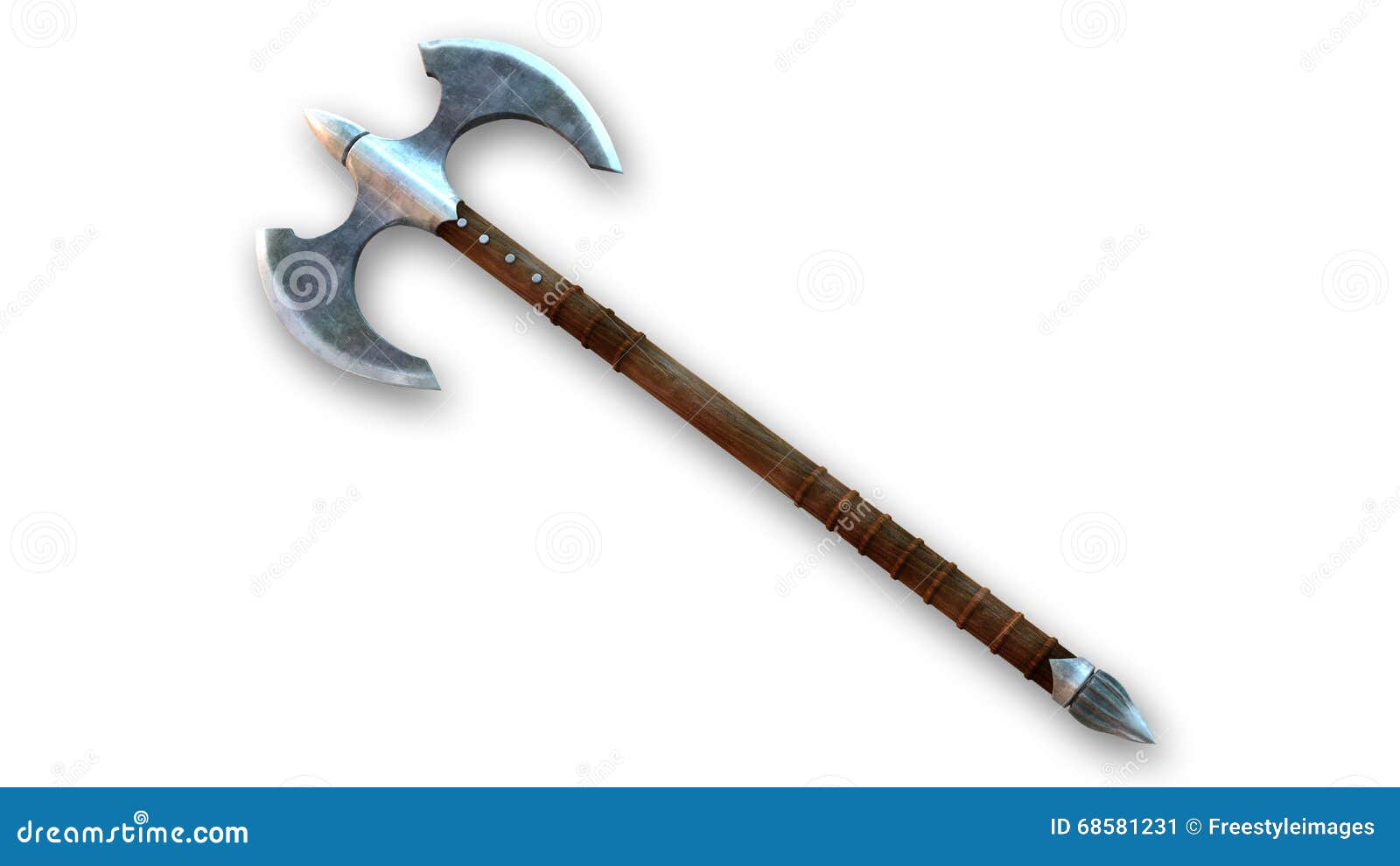 Luche El Hacha Arma Medieval Aislada En Blanco Stock De Ilustracion Ilustracion De Medieval Arma 68581231