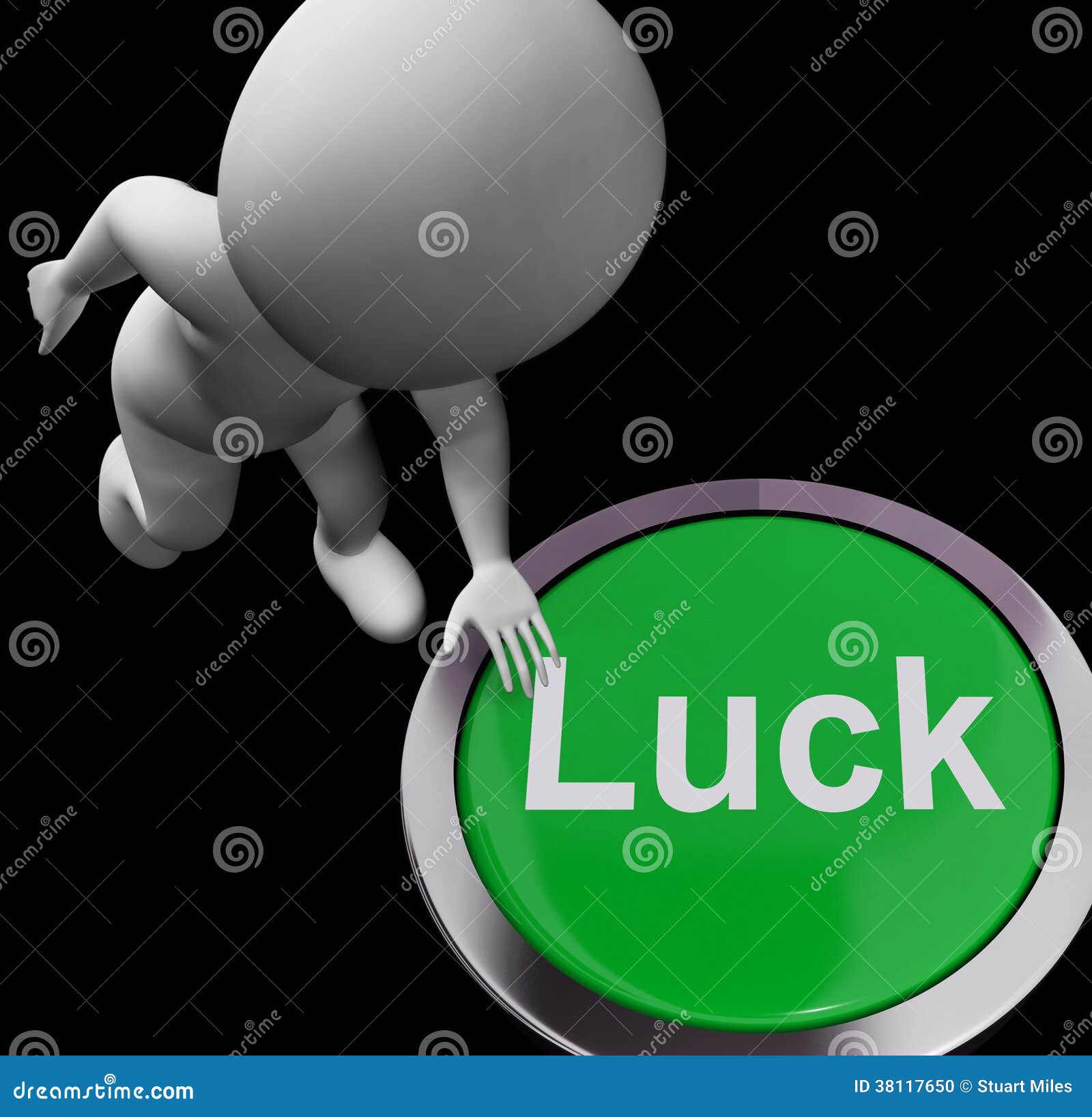 Luck Button Shows Chance Gamble or Fortunate Stock Illustration