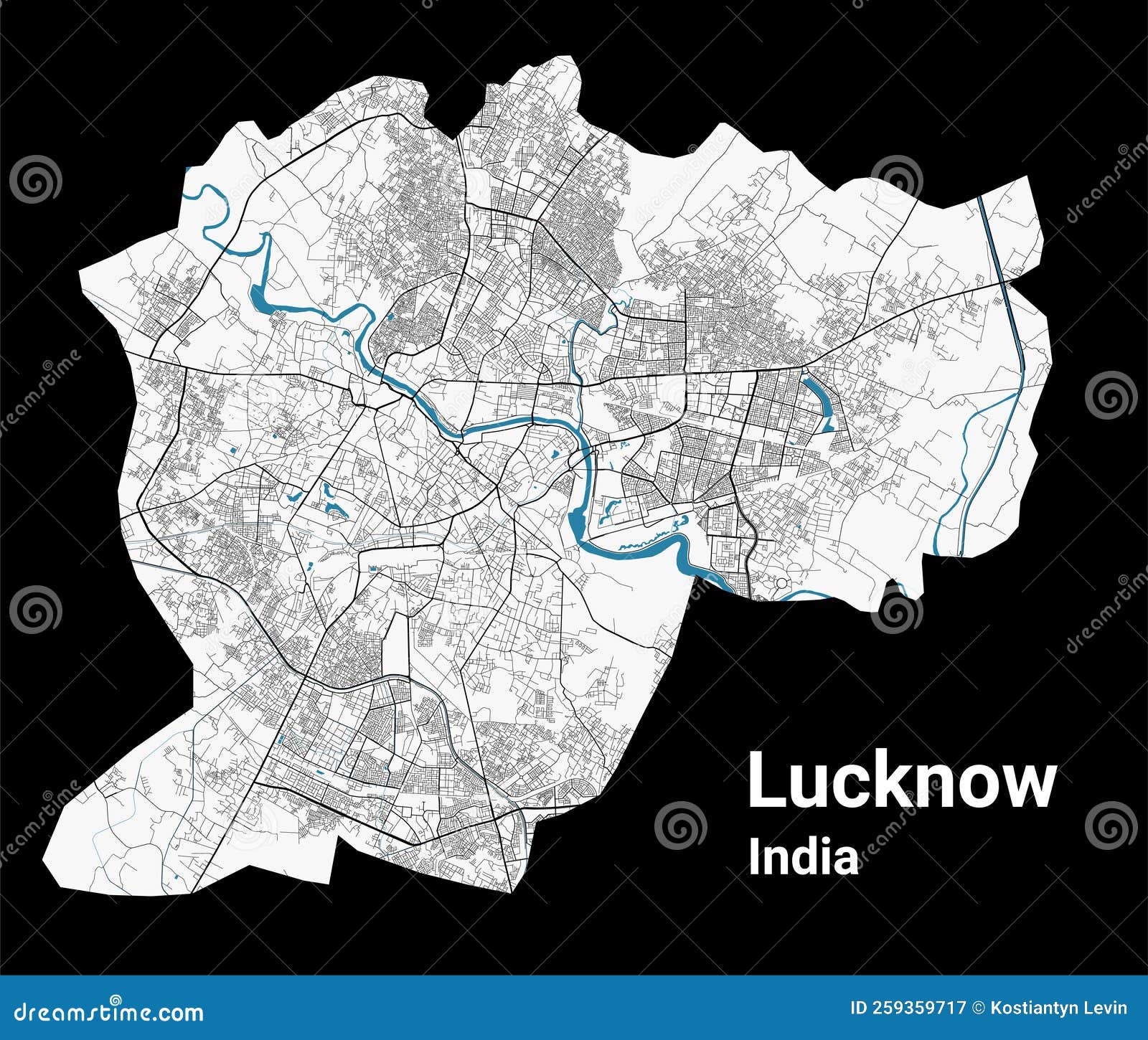 Lucknow Map Detailed Map Of Lucknow City Administrative Area lucknow-map-detailed-map-of-lucknow-city-administrative-area