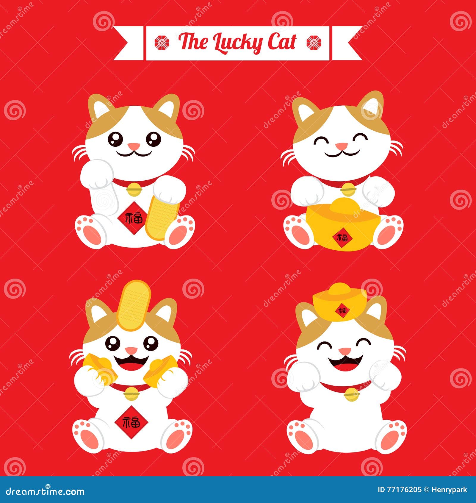 The lucky cat icon stock vector. Illustration of greeting - 77176205
