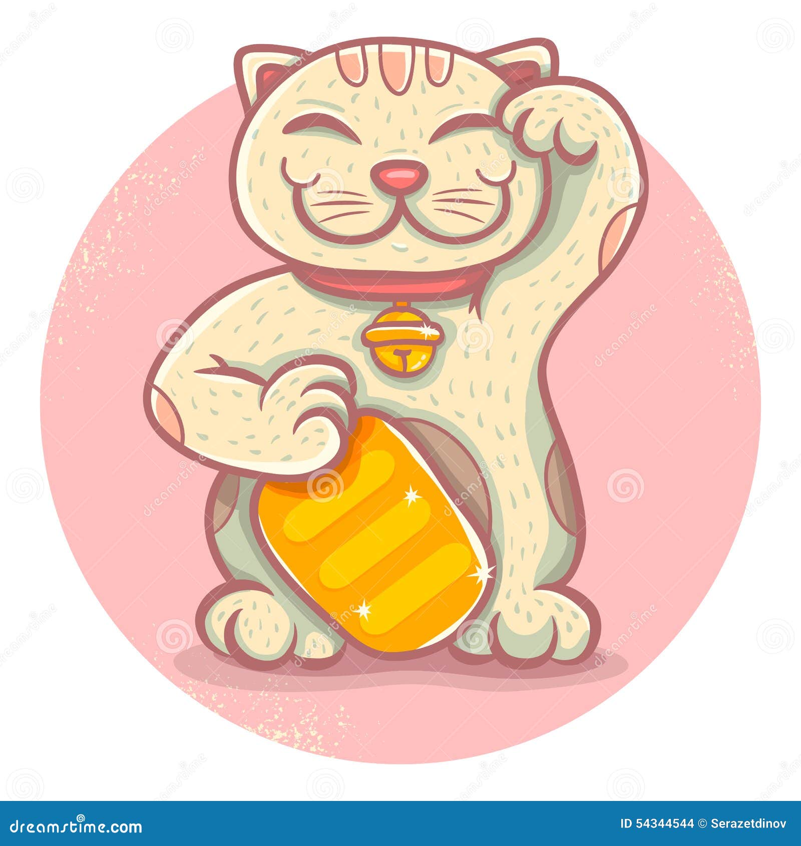 Lucky cat stock vector. Illustration of oriental, animal 54344544