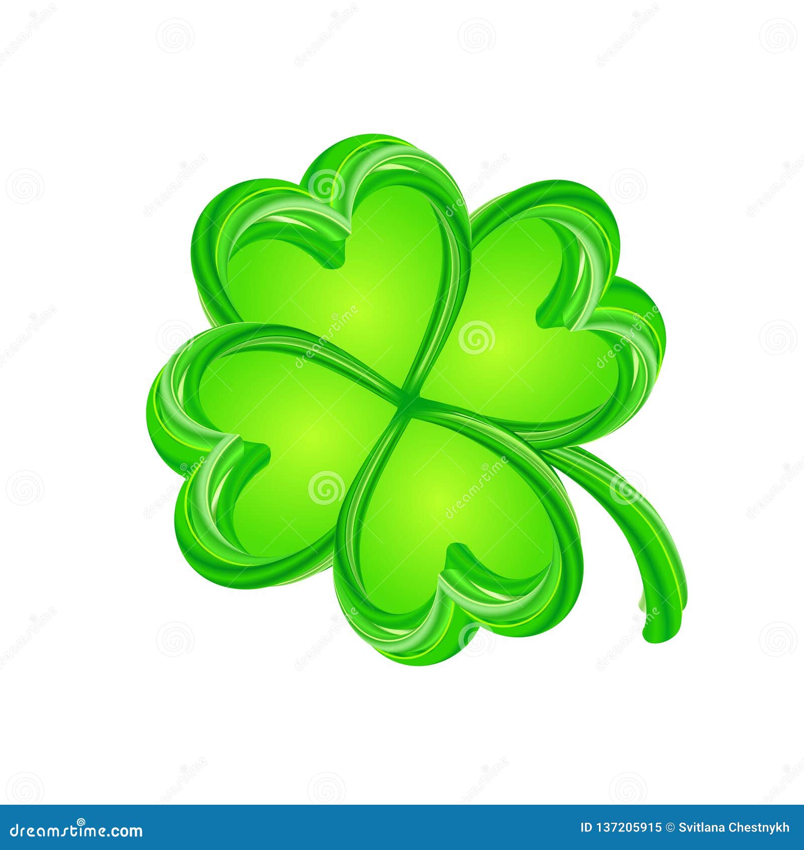 Lucky shamrock four leaf clover clipart saint Vector Image