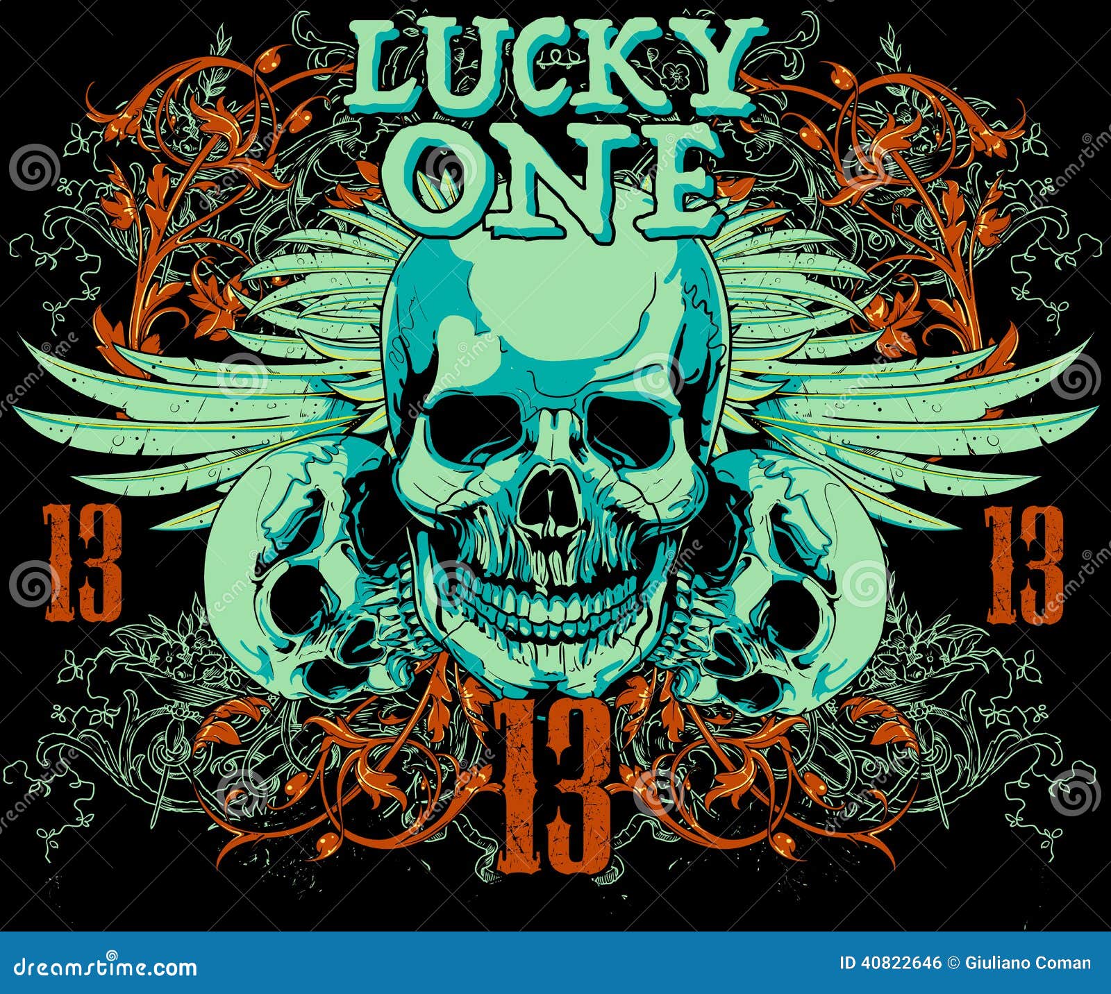 Lucky one stock vector. Illustration of graphic, friday 40822646