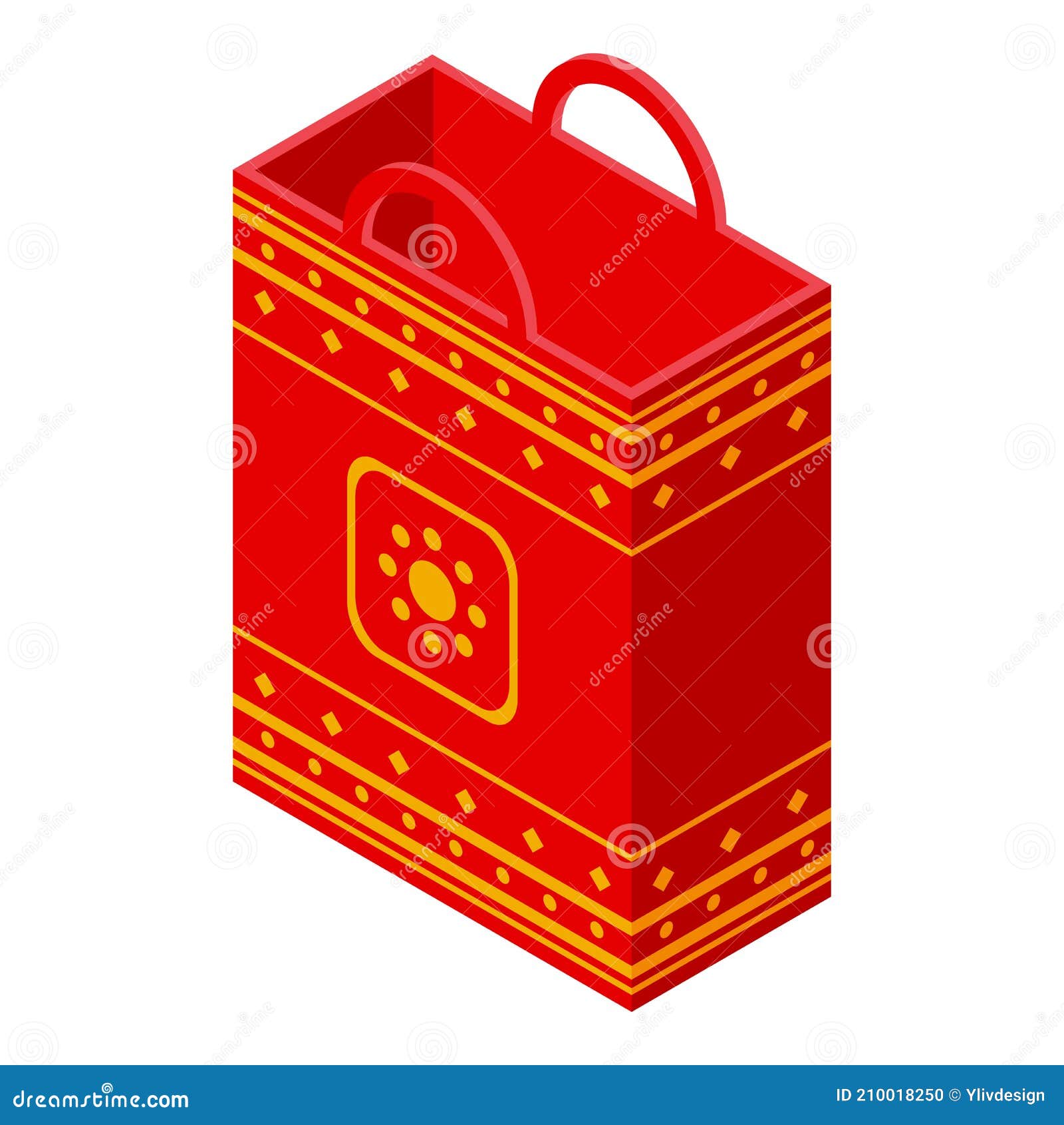 lucky paper bag icon, isometric style
