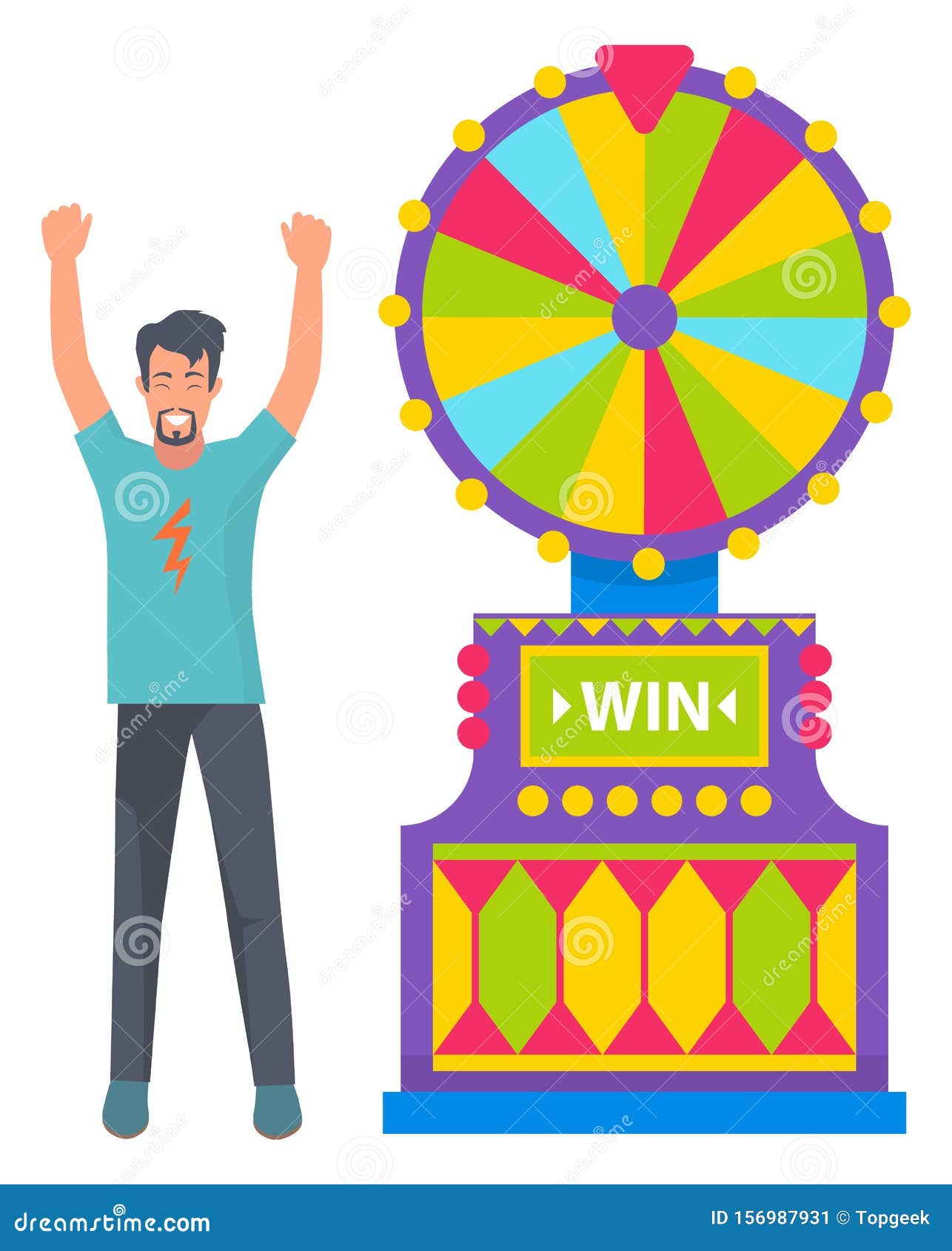 Lucky Person Gambling, Fortune Wheel Circle Game Stock Vector ...