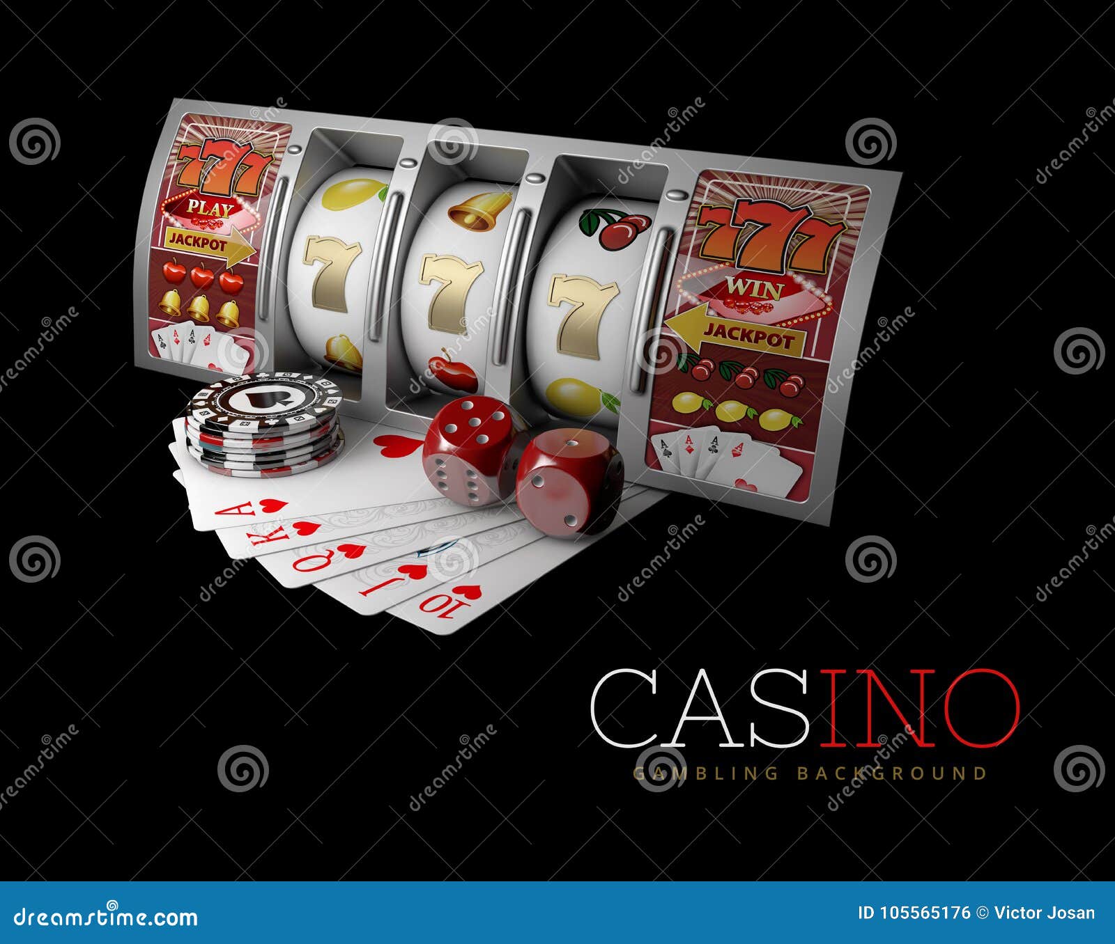 Lucky Triple Seven Jackpot, Silver Slot Machine. Sign Of Profit Easy