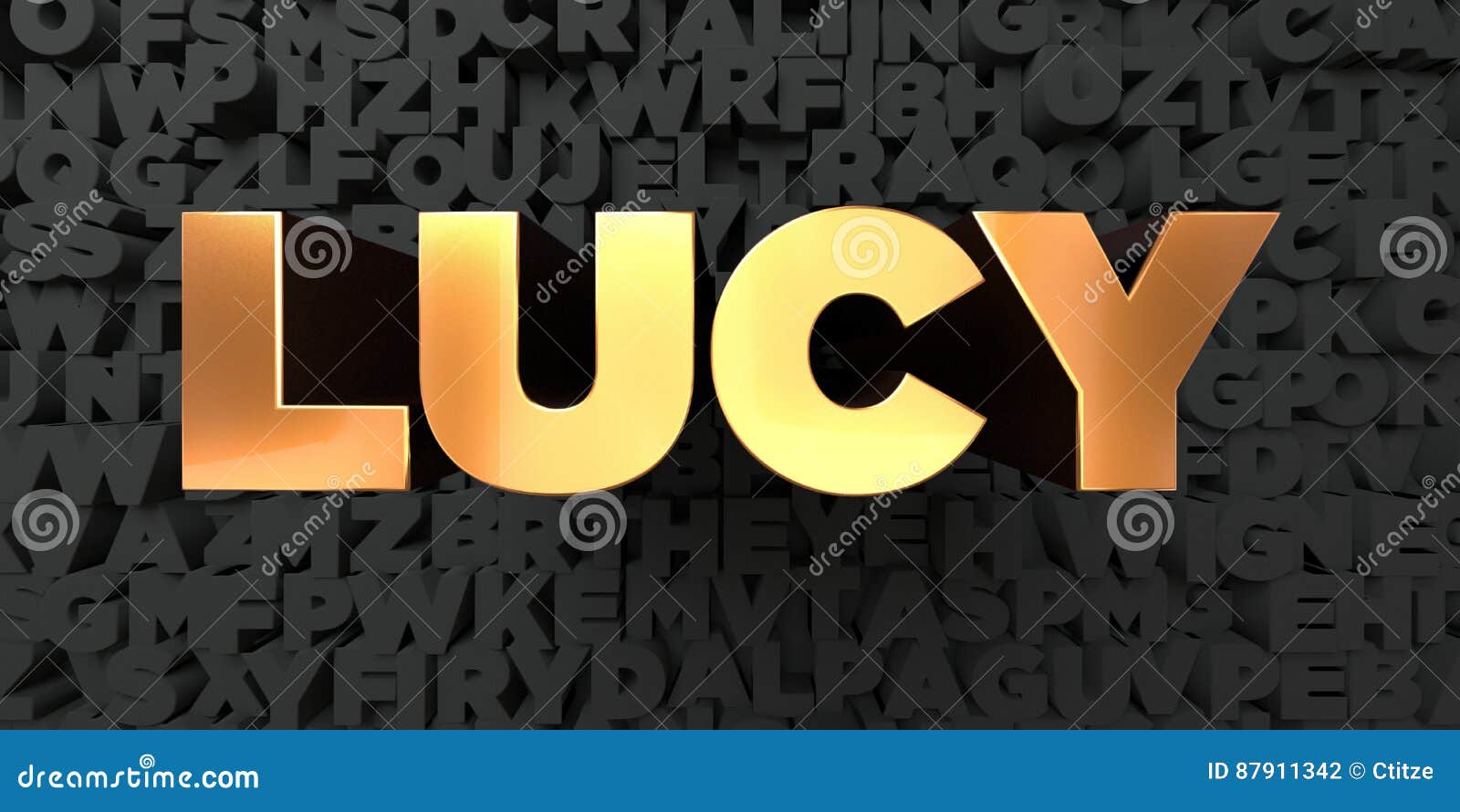 Lucy - Texto Do Ouro No Fundo Preto - 3D Rendeu a Imagem Conservada Em Estoque Livre Dos Direitos Ilustração Stock - Ilustração de alfabeto, preto: 87911342