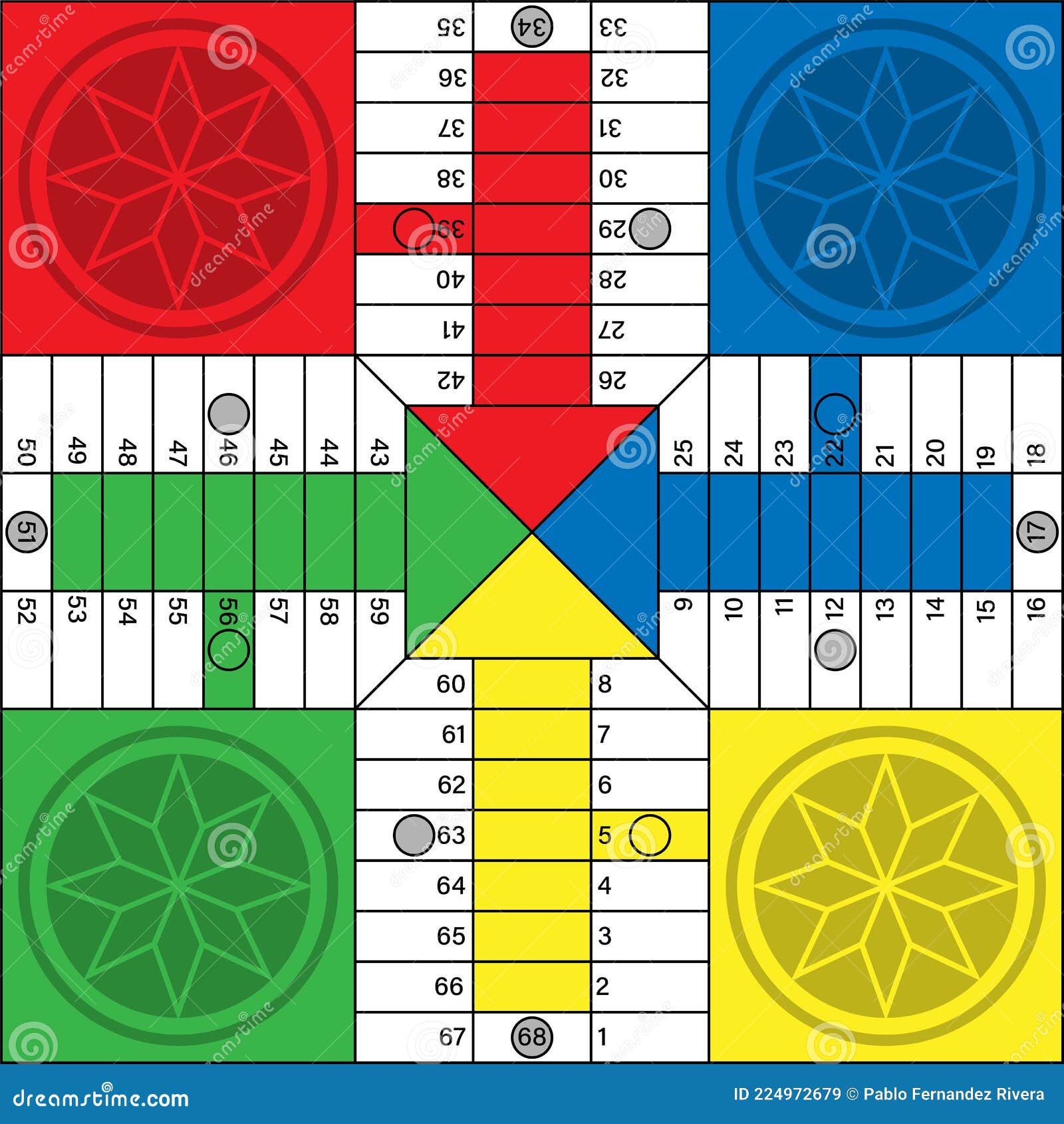 Ludo Board Game For Printing With Vector Illustration Stock