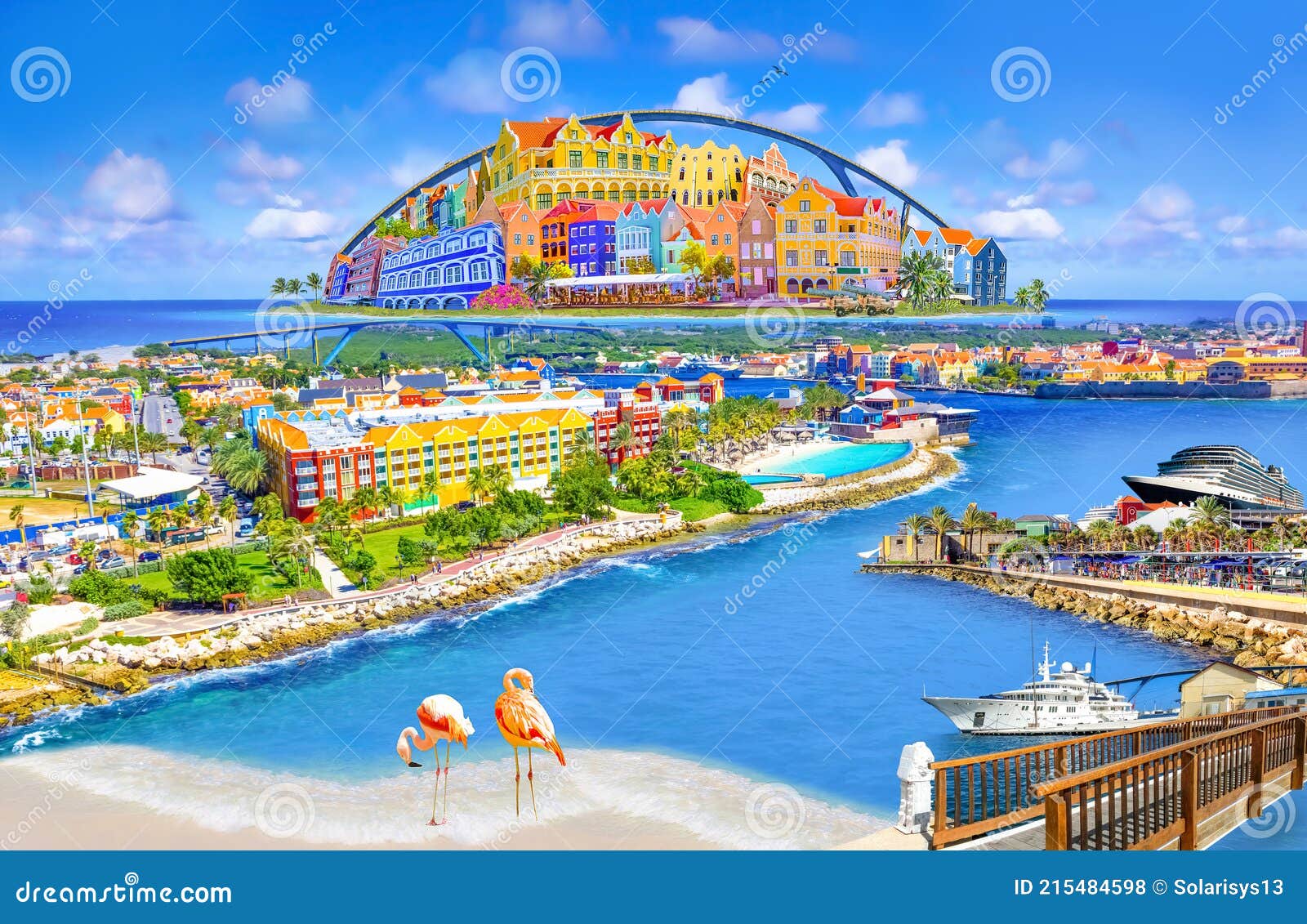 Luftbild Der Stadt Willemstad in Curacao Redaktionelles Stockfoto