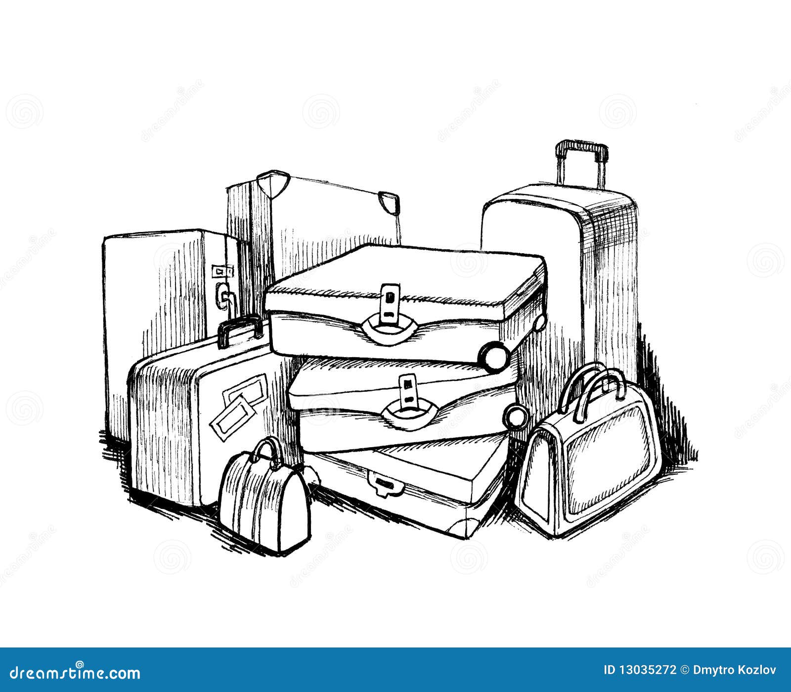Luggage stock illustration. Illustration of view, away 13035272