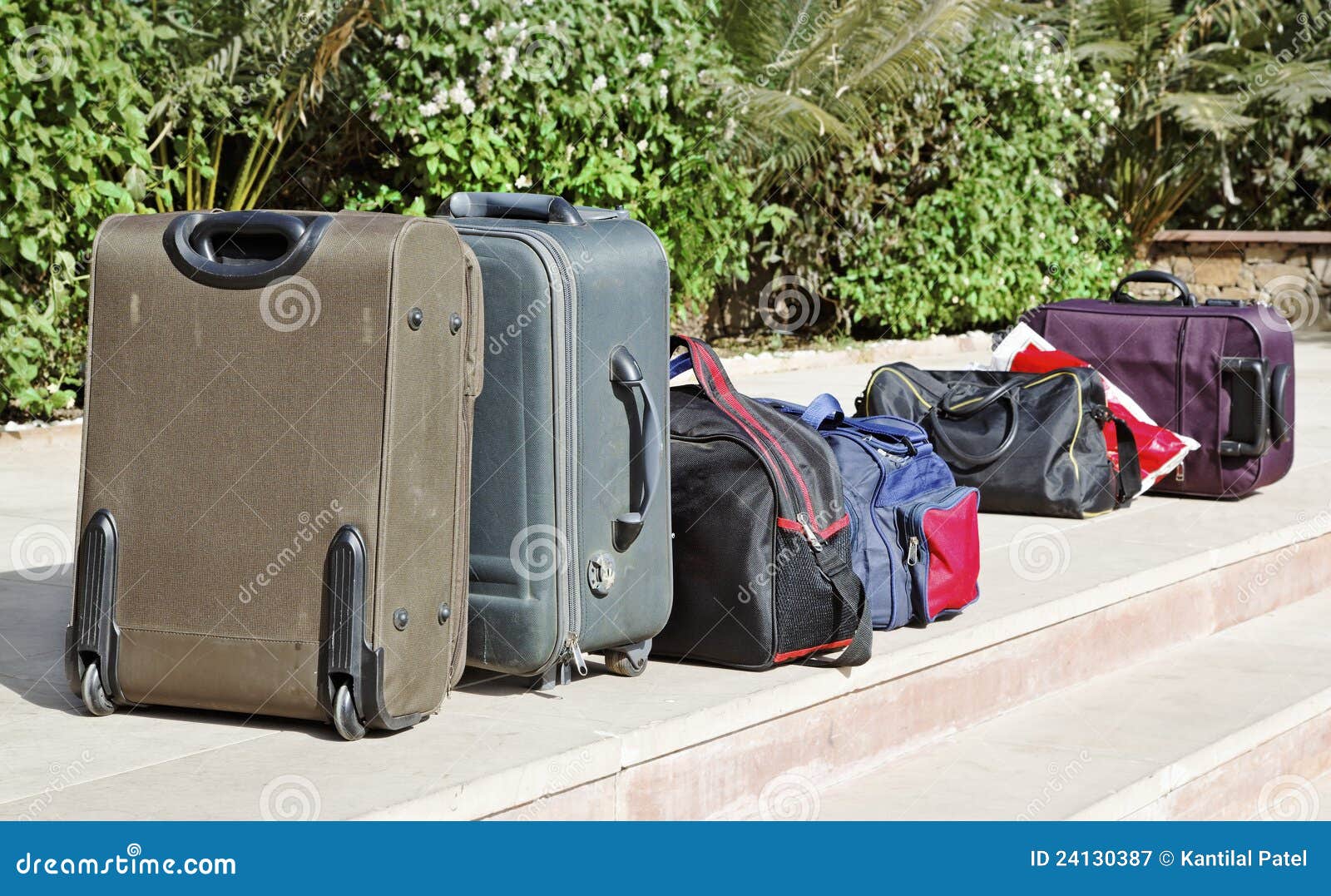 Luggage Bags Packed Check Out Stock Image Image of steps, 6562 24130387