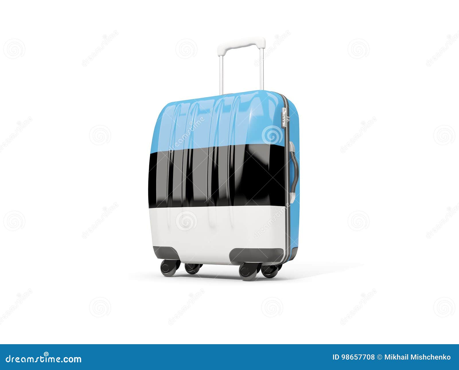 Luggage with Flag of Estonia. Suitcase Isolated on White Stock ...