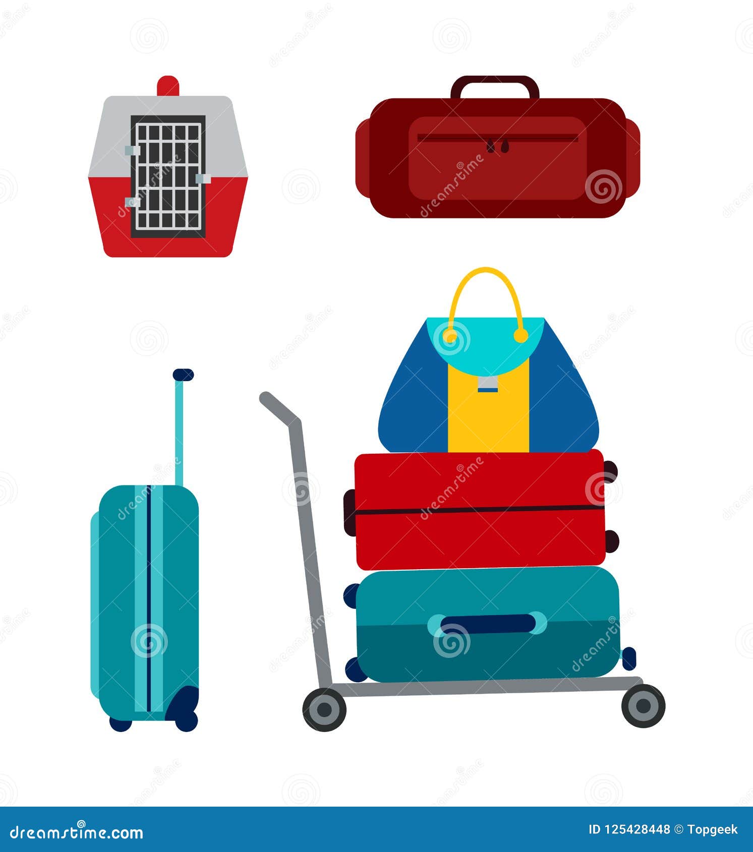 Luggage Icons Collection, Vector Illustration Stock Vector ...