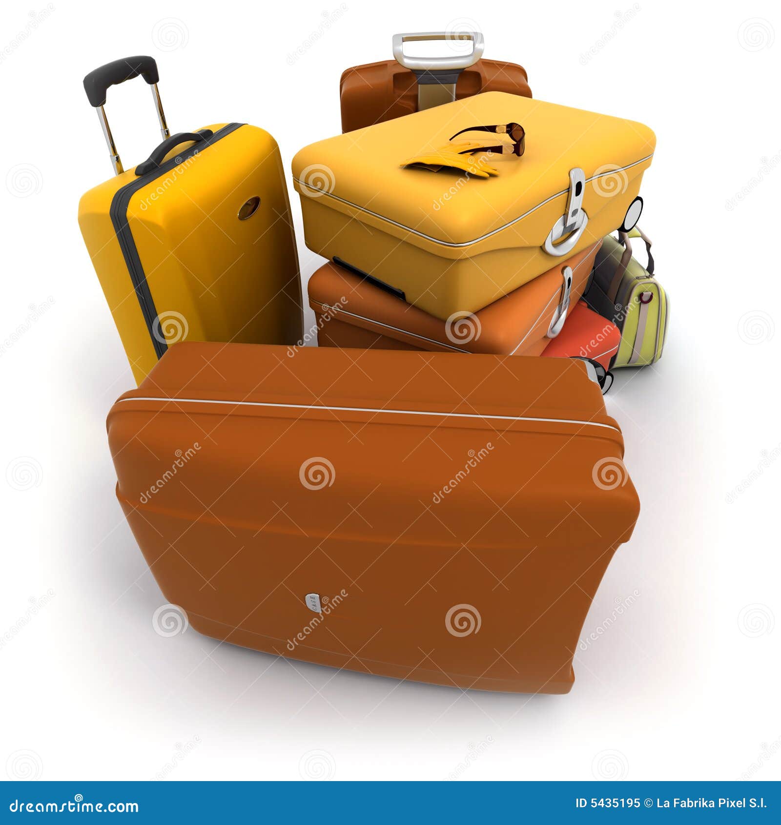 luggage kit in ochre shades