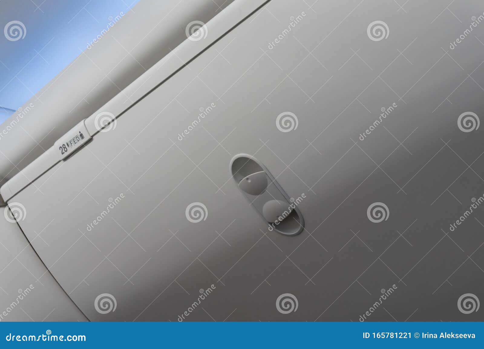 Luggage Rack in a Passenger Plane Closeup Stock Image Image of