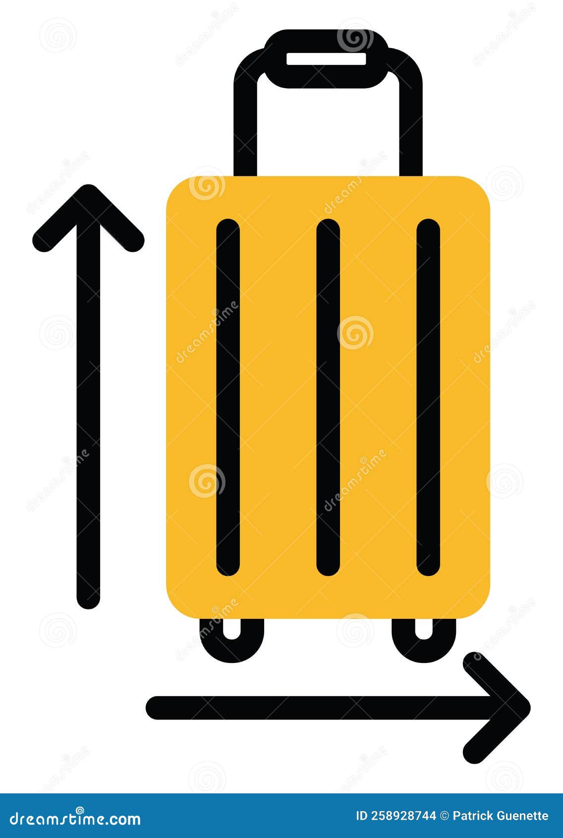 Luggage size, icon stock vector. Illustration of journey 258928744