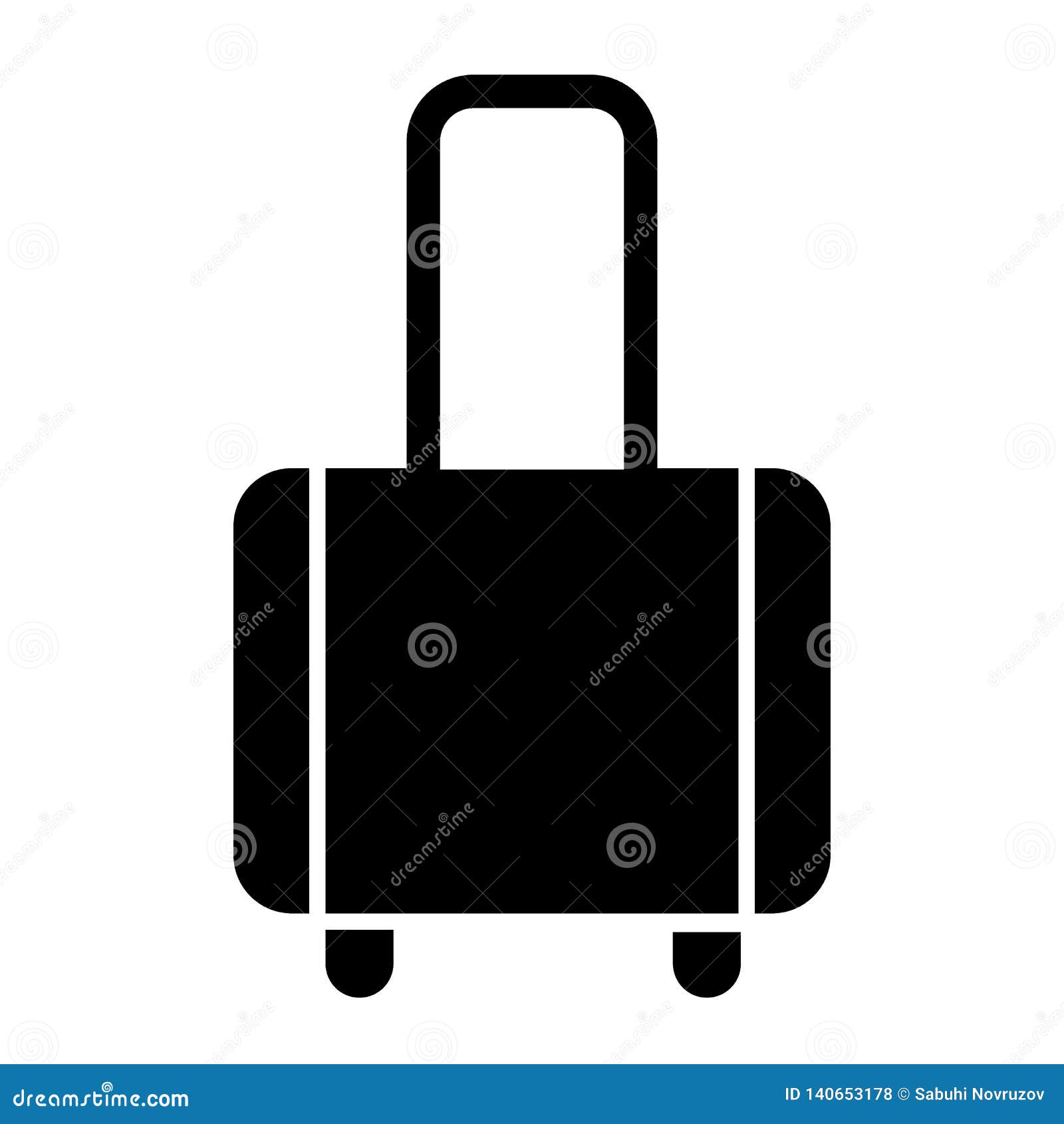 Luggage Solid Icon. Baggage Vector Illustration Isolated on White. Bag